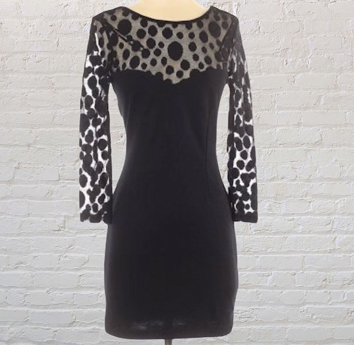 Forever 21 FOREVER 21 SHEER POLK A DOT CUTOUT COCKTAIL DRESS Size S / US 4 / IT 40 - 1 Thumbnail