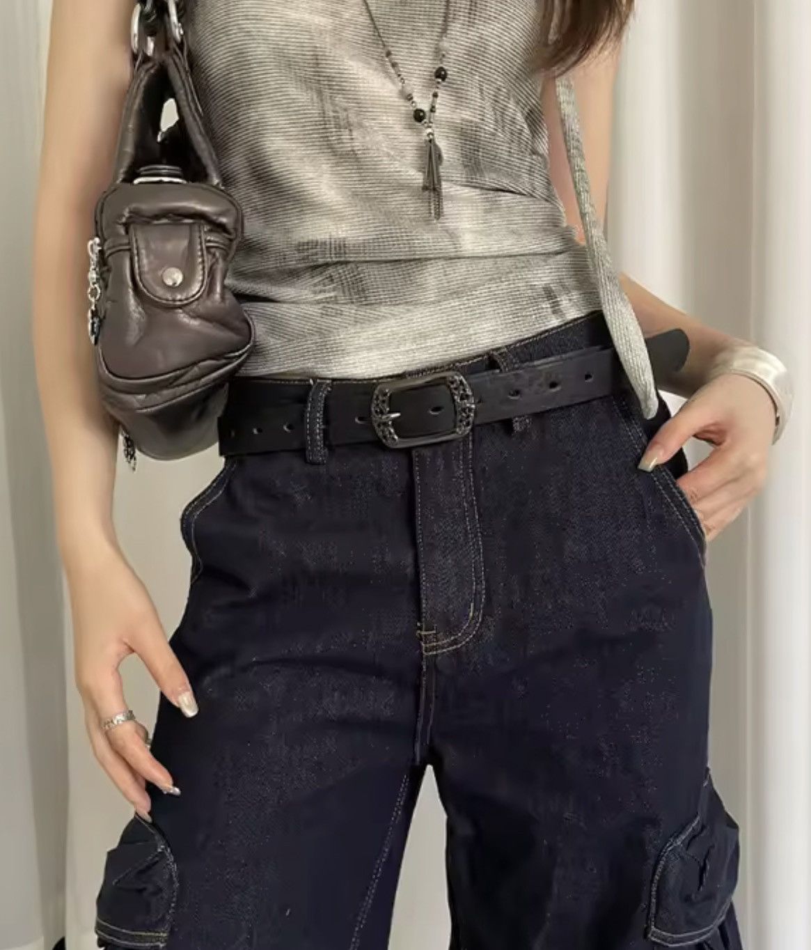 Other Stylish pU Leather Belt with Decorative Buckle Size ONE SIZE - 1 Thumbnail