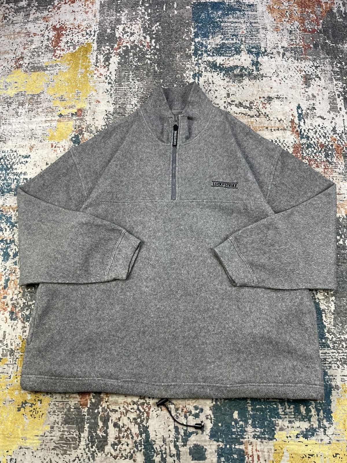 Vintage Vintage Lucky Strike Half Zipper Pull Over Sweatshirt Size US L / EU 52-54 / 3 - 1 Thumbnail