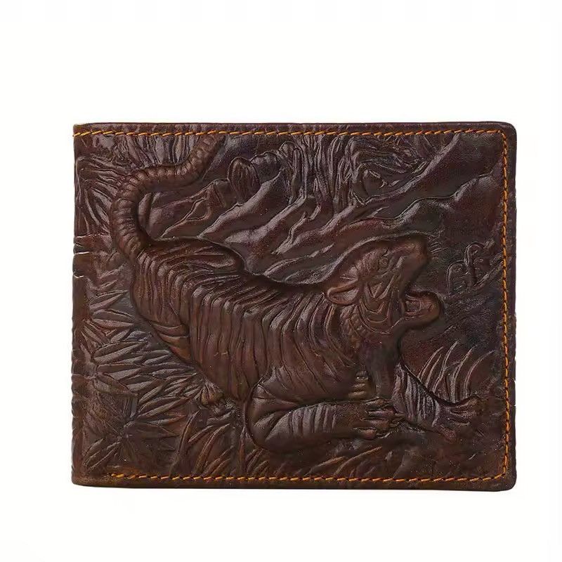 Vintage Real Leather Gothic Tiger 3D print Wallet Punk Size ONE SIZE - 2 Thumbnail