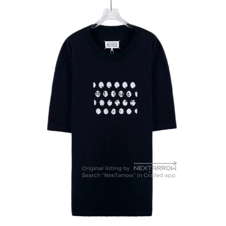 Maison Margiela Black hollowed-out digital logo cotton rou