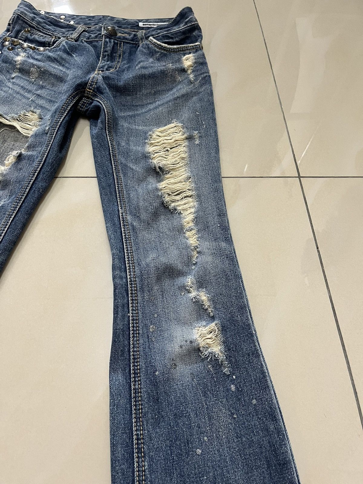 Hysteric Glamour Semantic Design distressed flared silver dust low rise F1 Size US 28 / EU 44 - 8 Thumbnail