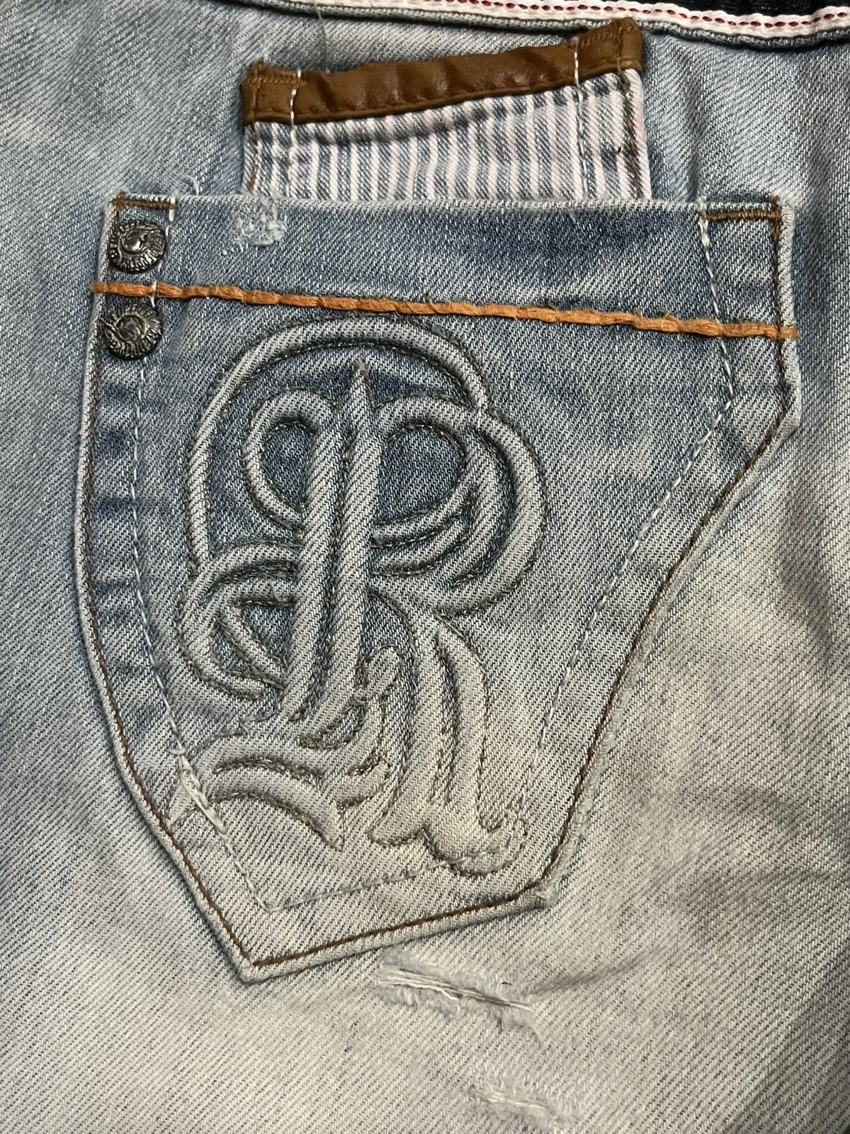 If Six Was Nine ⚡️Insane⚡️Vintage Japanese Brand Red Pepper Destroy Blue Jeans Size US 28 / EU 44 - 10 Thumbnail
