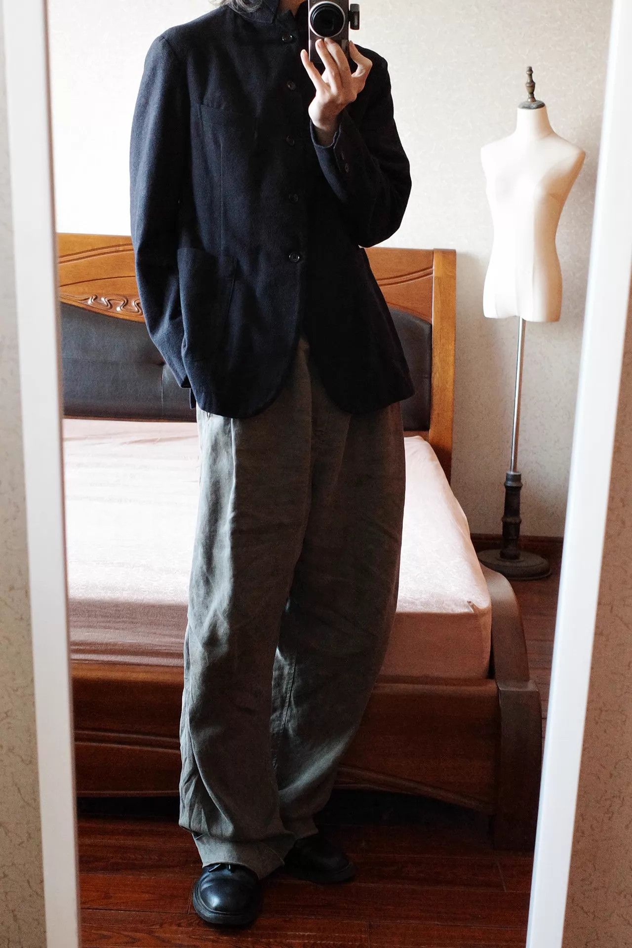 Other Kaval 00s 5b Narrow Sack Jacket Navy Cotton-Wool-Cashmere Size US M / EU 48-50 / 2 - 9 Thumbnail