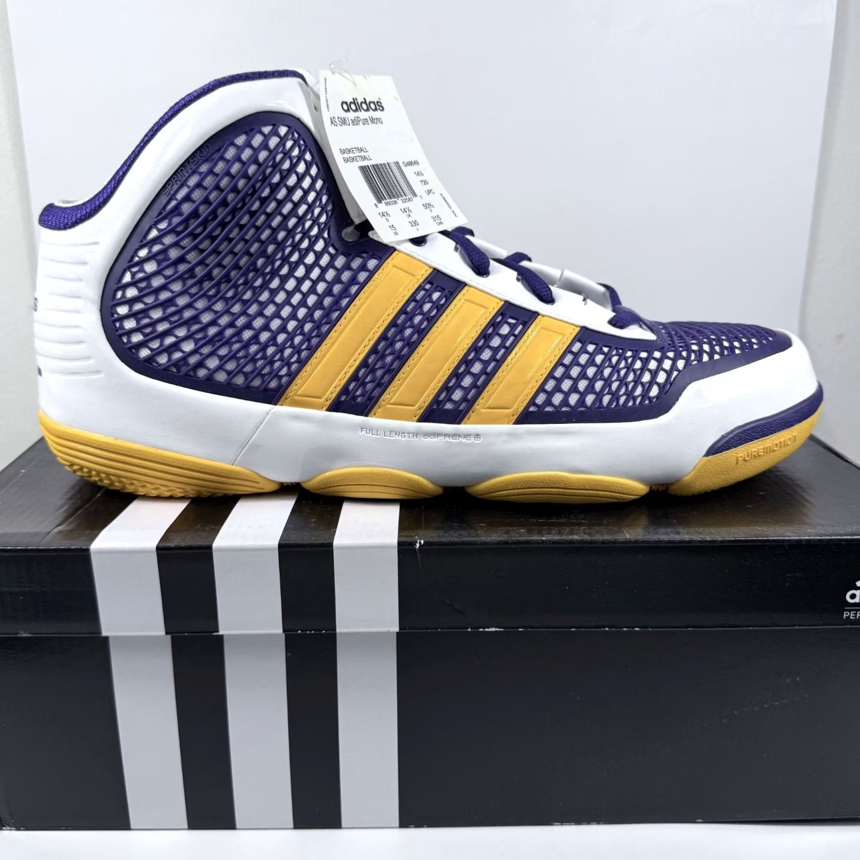 Adidas Adidas AS SMU Adipure Mono Basketball Sneakers White Purple Men's Size 15 Y2K Size US 15 / EU 48 - 2 Thumbnail