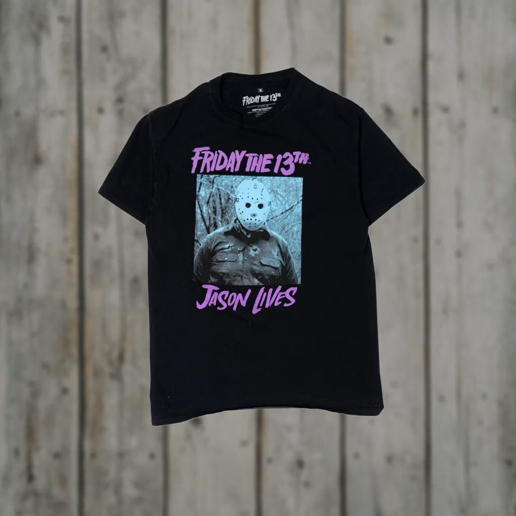 Vintage VINTAGE Friday The 13th "Jason Lives" T-Shirt Unisex Adults Medium Black Short Sleeve Mens Size US M / EU 48-50 / 2 - 1 Thumbnail