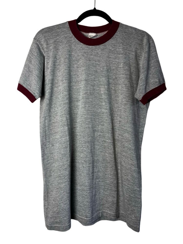 Towncraft Vintage 1960's Towncraft Plus JCPenny Maroon + Gray Ringer Size US L / EU 52-54 / 3 - 1 Thumbnail