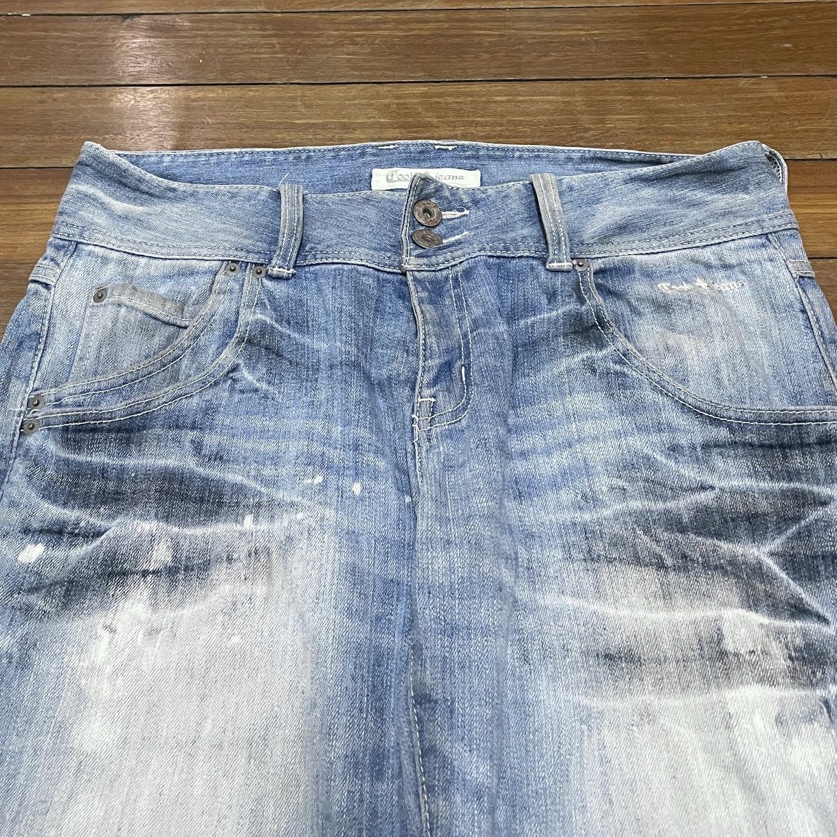 14th Addiction Rare Design Vintage Japanese Brand Cook Flared Jeans 1990s Size US 34 / EU 50 - 3 Thumbnail