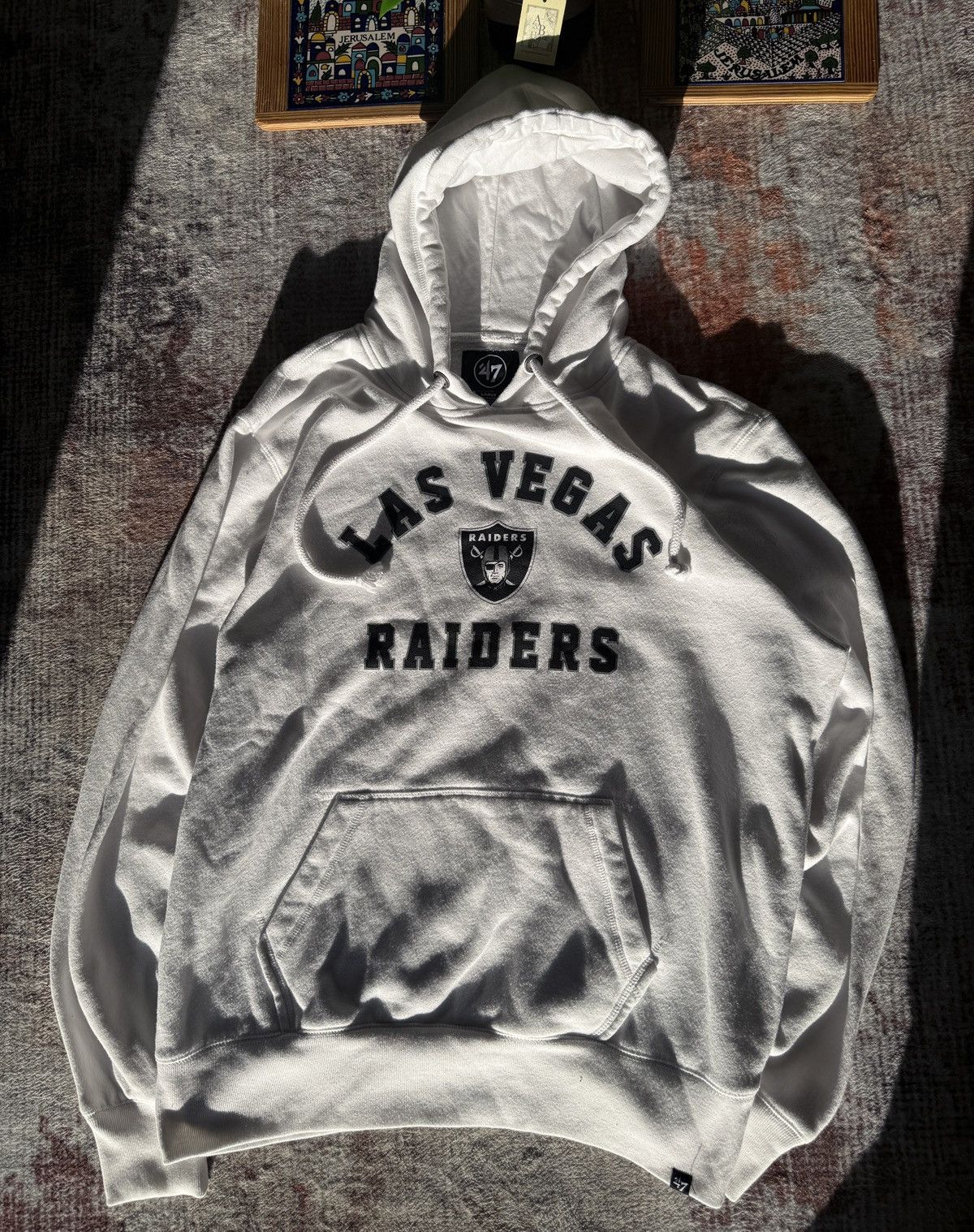 47 × 47 Brand × Vintage Las Vegas Raiders NFL Hoodie Sweatshirt Men's WHITE 47 BRAND Size US L / EU 52-54 / 3 - 2 Thumbnail