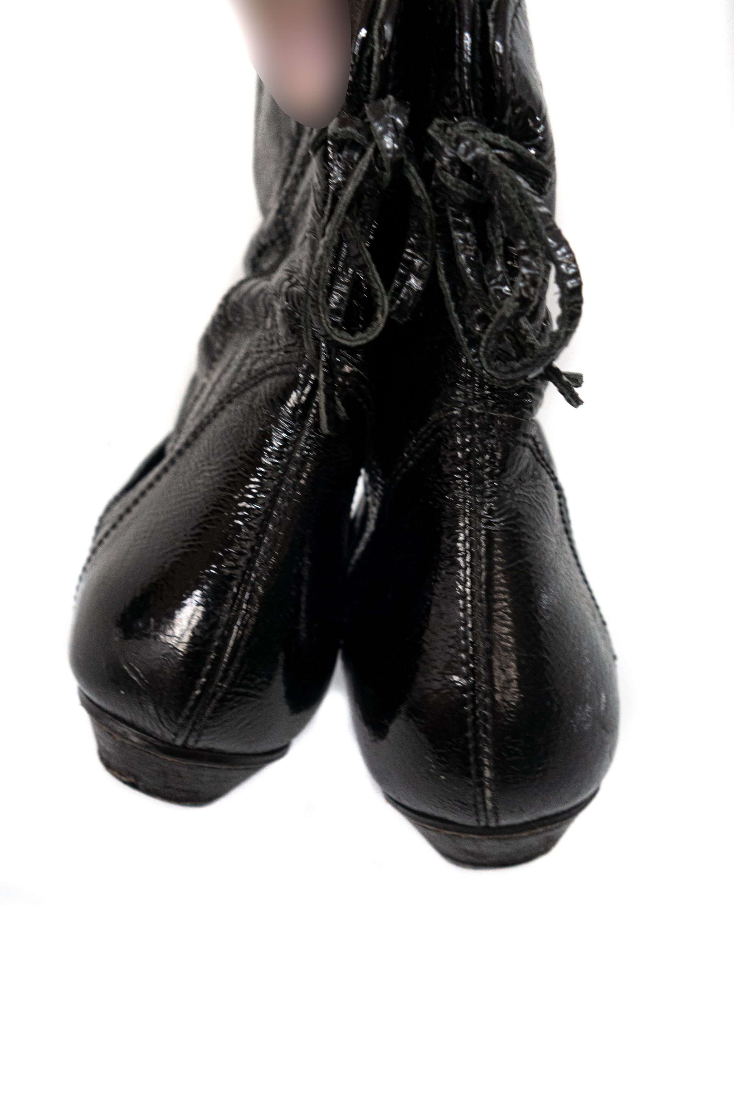 A.S.98 Airstep 00S Cossack Patent Leather High Zip Boots Vintage Size US 7 / IT 37 - 3 Thumbnail