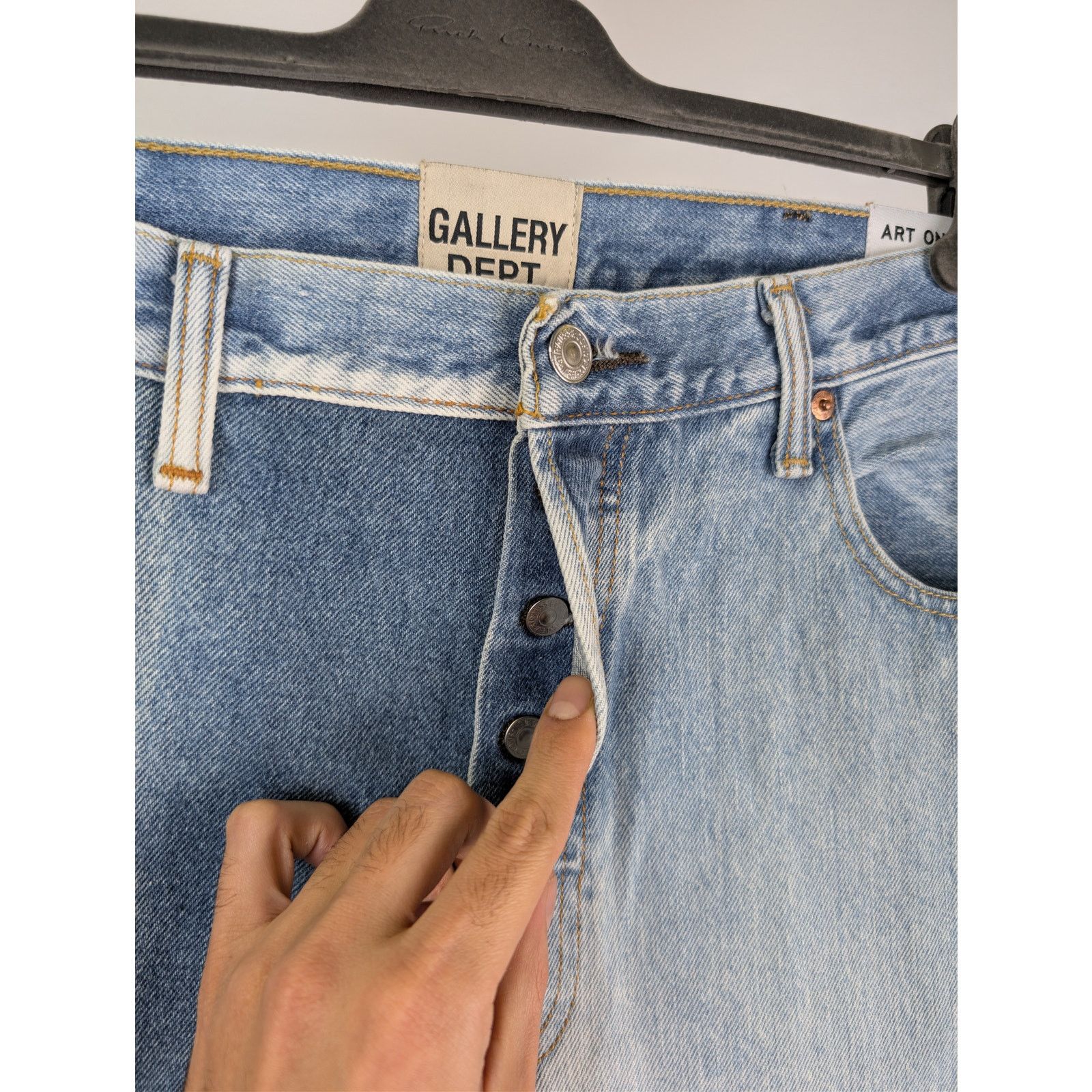Gallery Dept. o1rshd1 Ken slim-fit paneled distressed denim jeans in blue Size US 36 / EU 52 - 8 Thumbnail