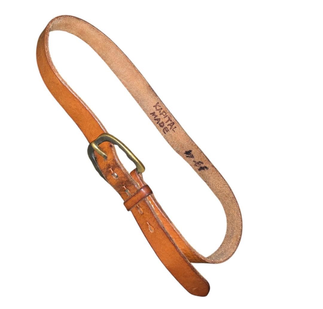 Japanese Brand Kapital Leather Belt Solib Brass Buckle Belt Size ONE SIZE - 1 Thumbnail