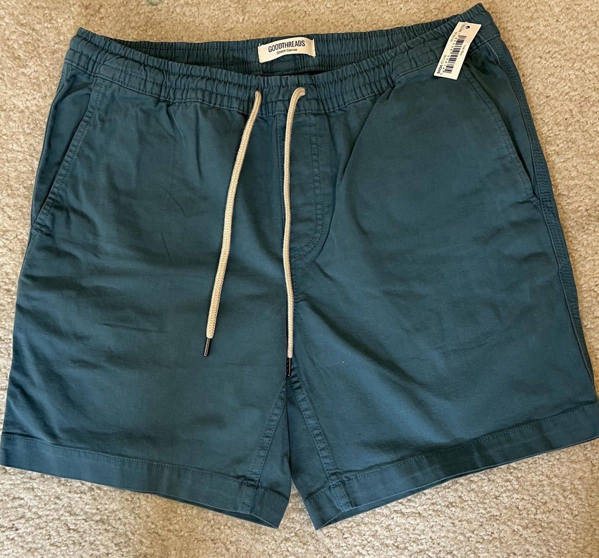 Designer Goodthreads Elastic Drawstring Canvas Shorts Teal Sz M Size US 32 / EU 48 - 2 Thumbnail