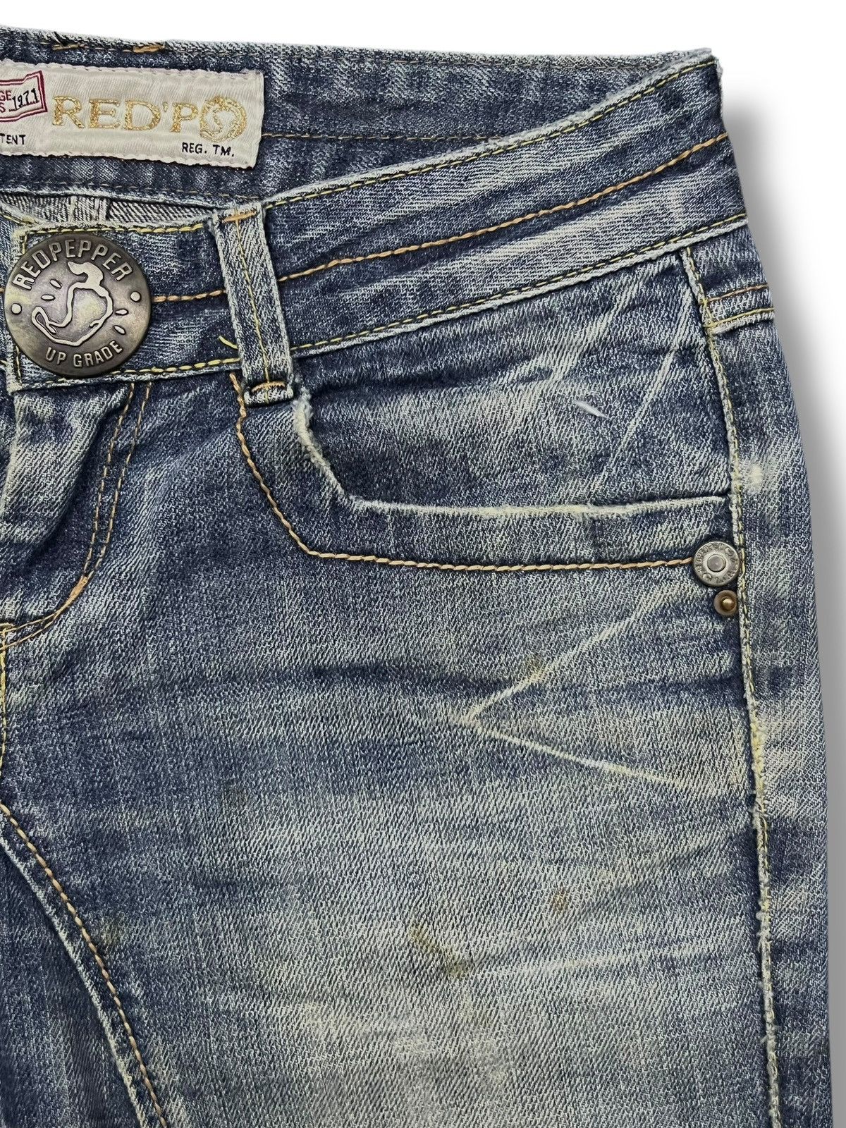 Japanese Brand Bootcut Vintage Red Pepper Up Grade - Faded,Distressed Denim Size US 28 / EU 44 - 6 Thumbnail
