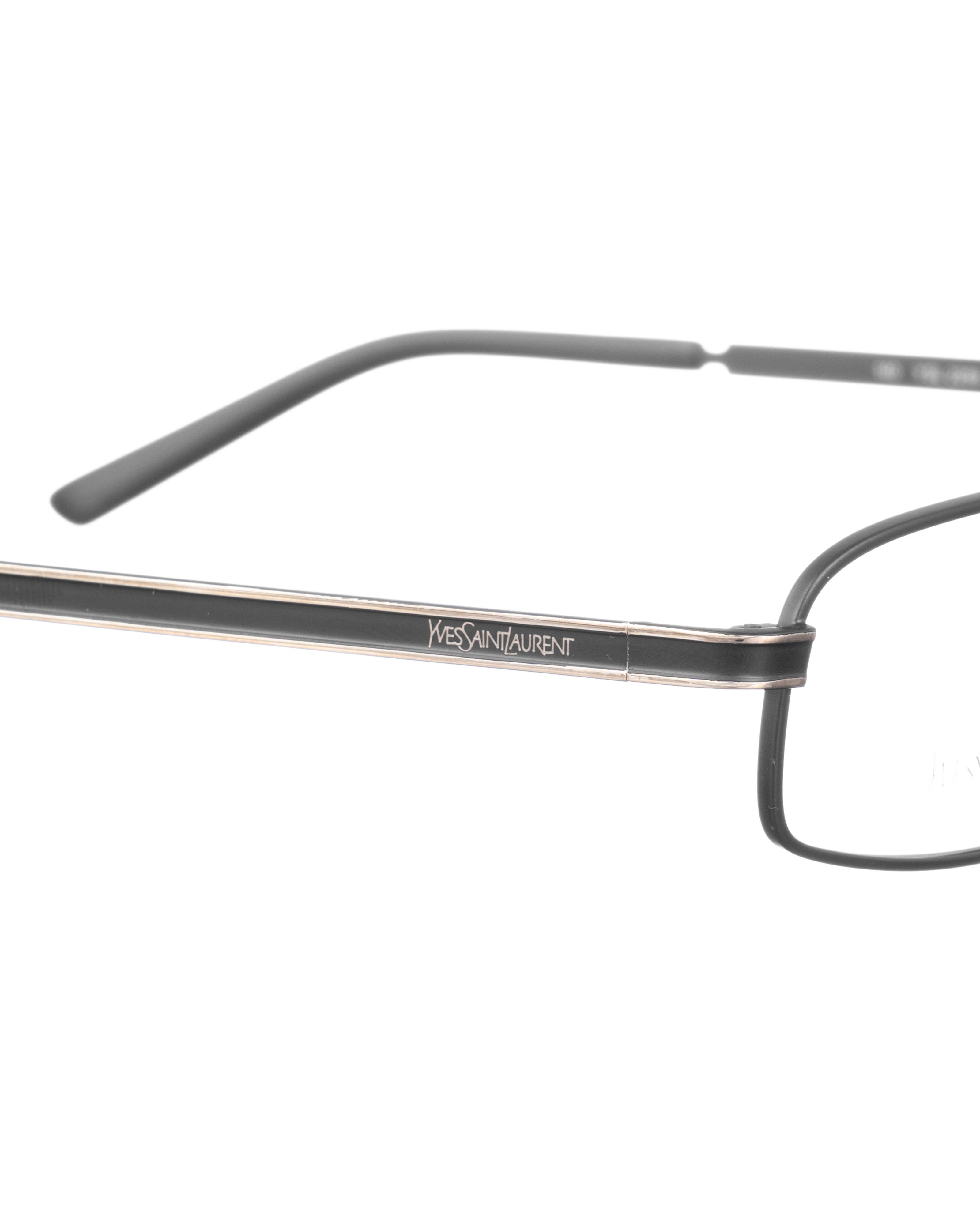 Yves Saint Laurent Yves Saint Laurent 00s Black & Gold Details Glasses Size ONE SIZE - 1 Thumbnail