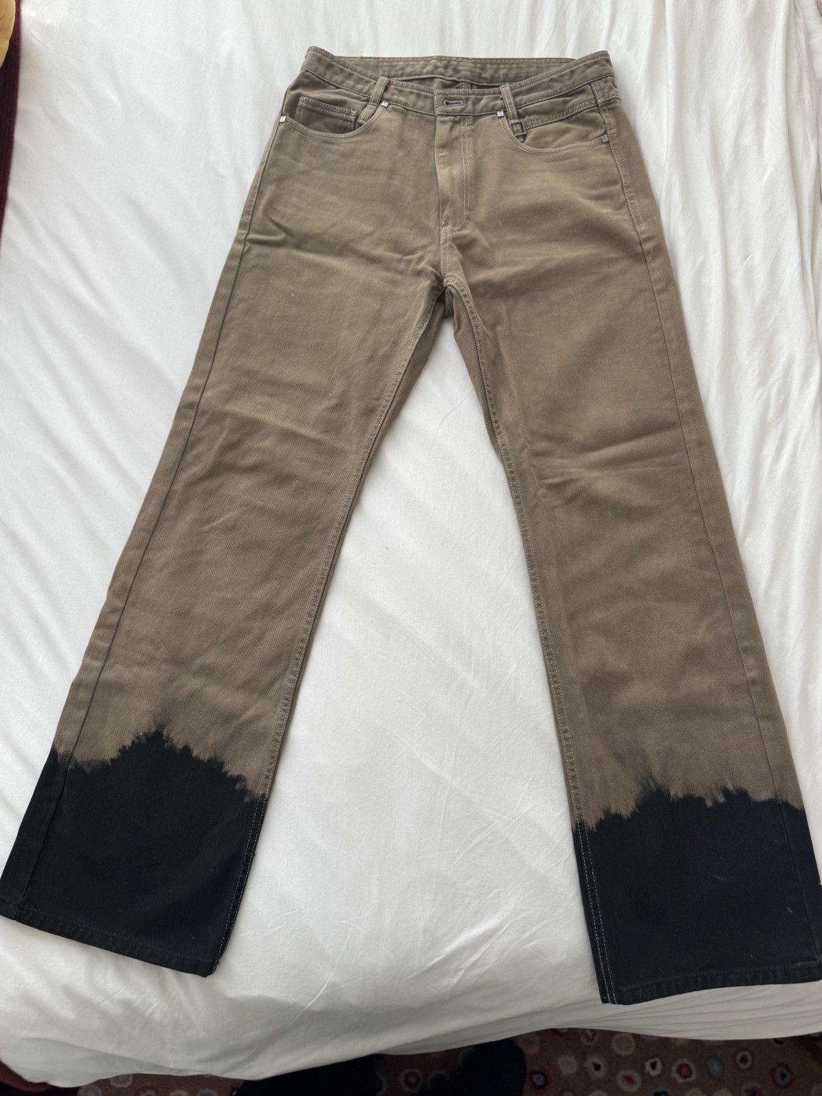 Wooyoungmi Wooyoungmi Two-Tone Straight Jeans (48 / 32x32) Size US 32 / EU 48 - 1 Thumbnail