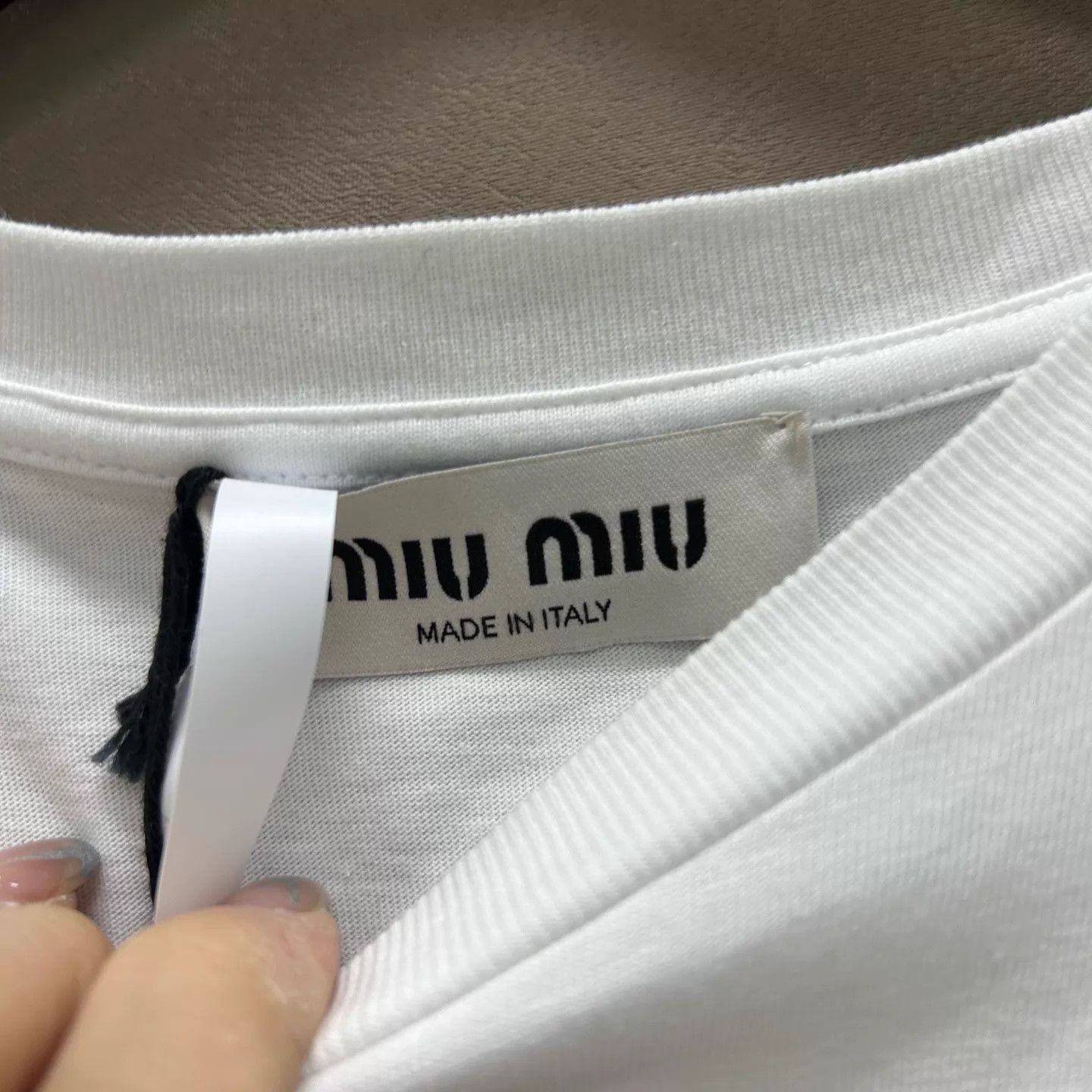 Miu Miu MIU MIU White Embroidered Logo Short Sleeve S Size S / US 4 / IT 40 - 3 Thumbnail