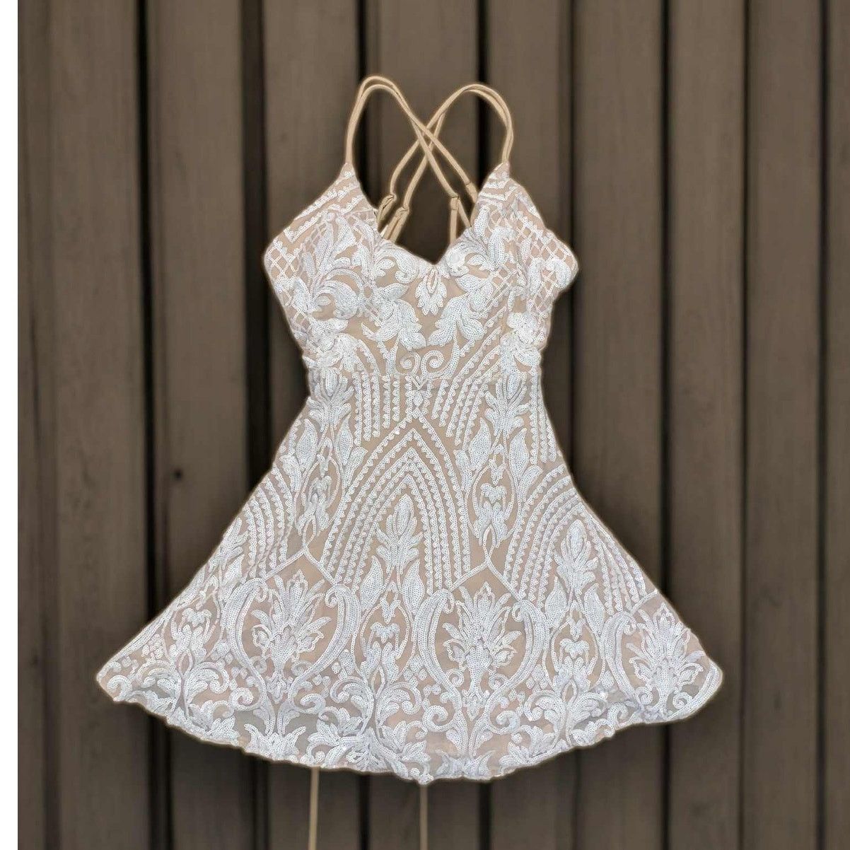Windsor Smith Windsor Formal Sequin Dress Sleeveless Spaghetti Champagne Size S / US 4 / IT 40 - 1 Thumbnail