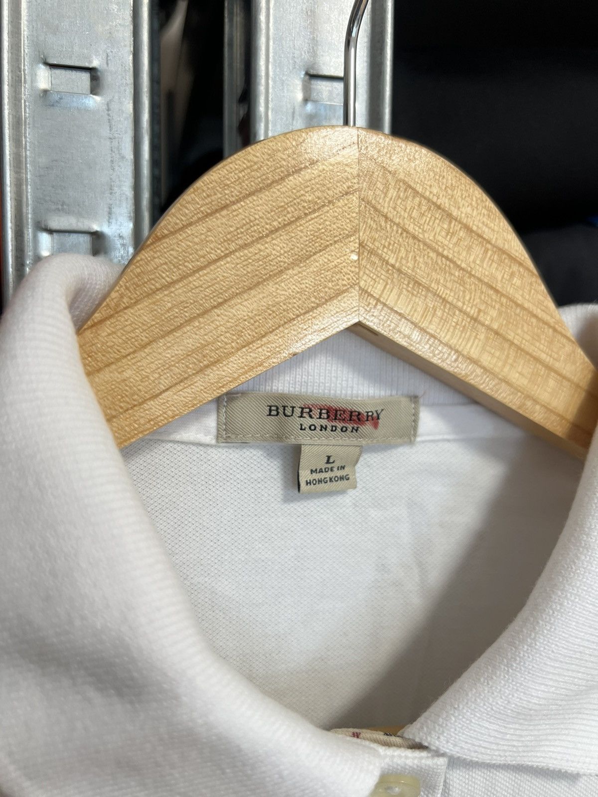Burberry × Vintage Burberry Women’s Crop Top Short Sleeve Polo Shirt Size L Size L / US 10 / IT 46 - 4 Thumbnail