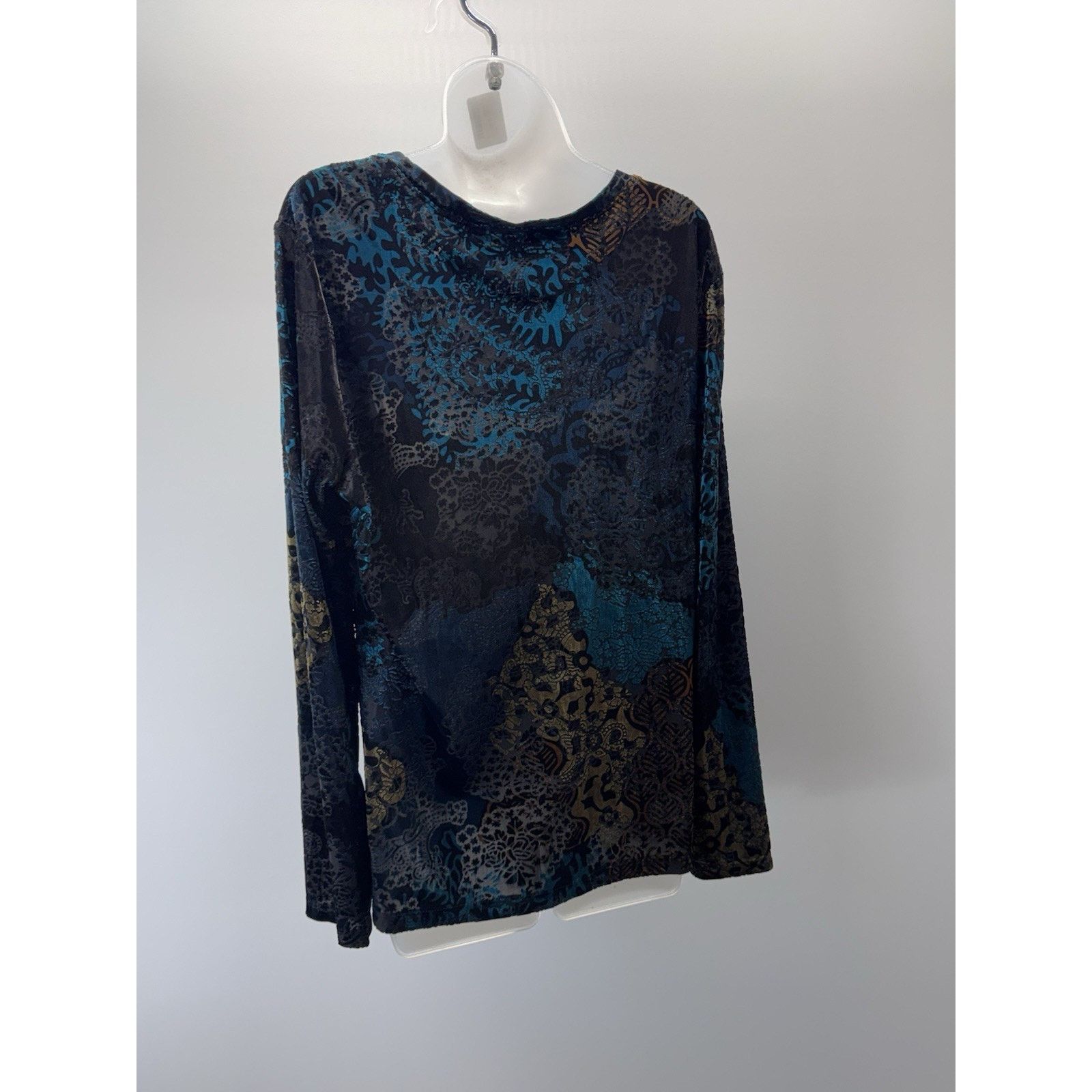 Chicos Chico's Velvet Velour Iridescent Blouse Top Women’s Sz 3/XL Size XL / US 12-14 / IT 48-50 - 2 Thumbnail