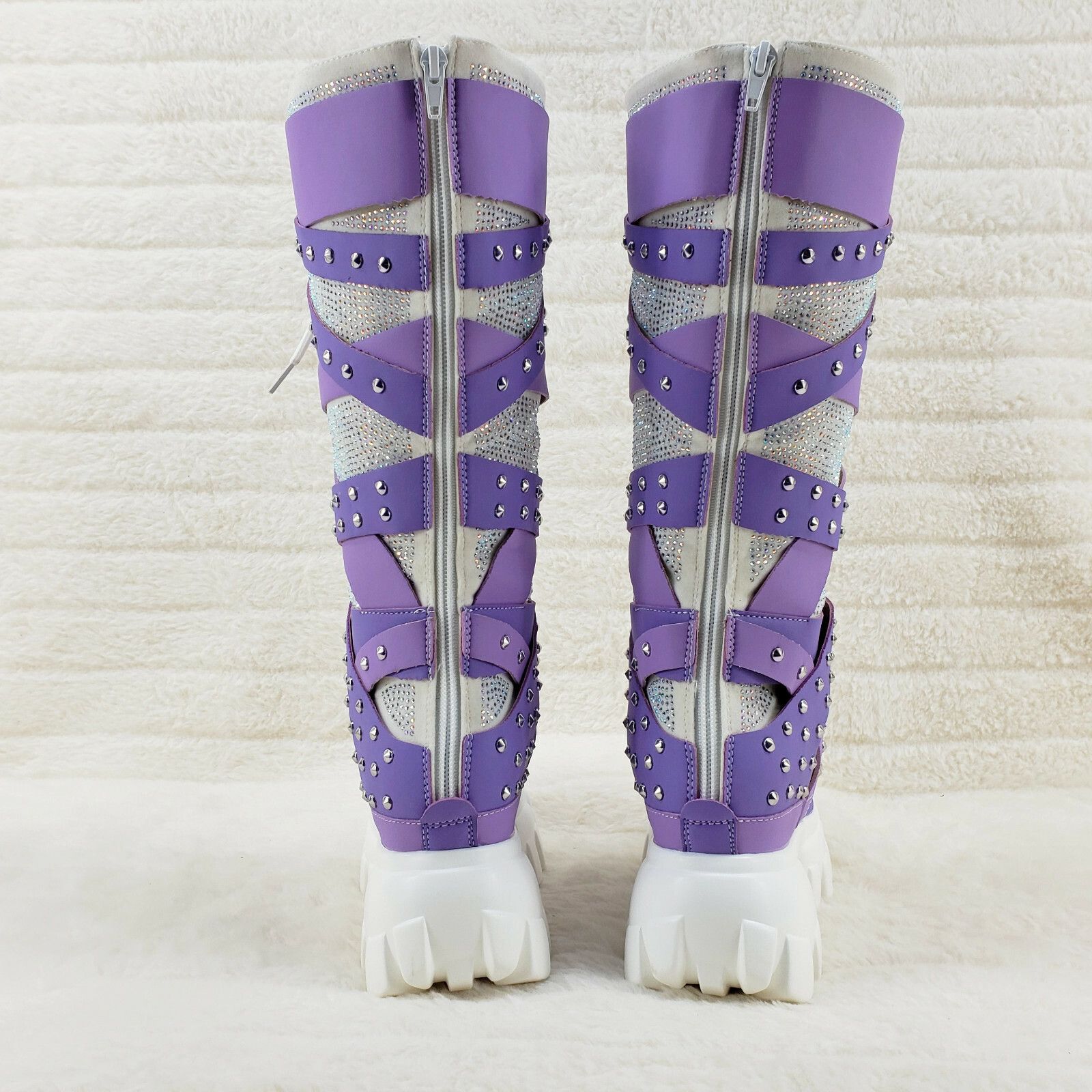 Other Wang Limited Lilac Purple White Platform Sneaker Knee Boots Size US 10 / IT 40 - 5 Thumbnail