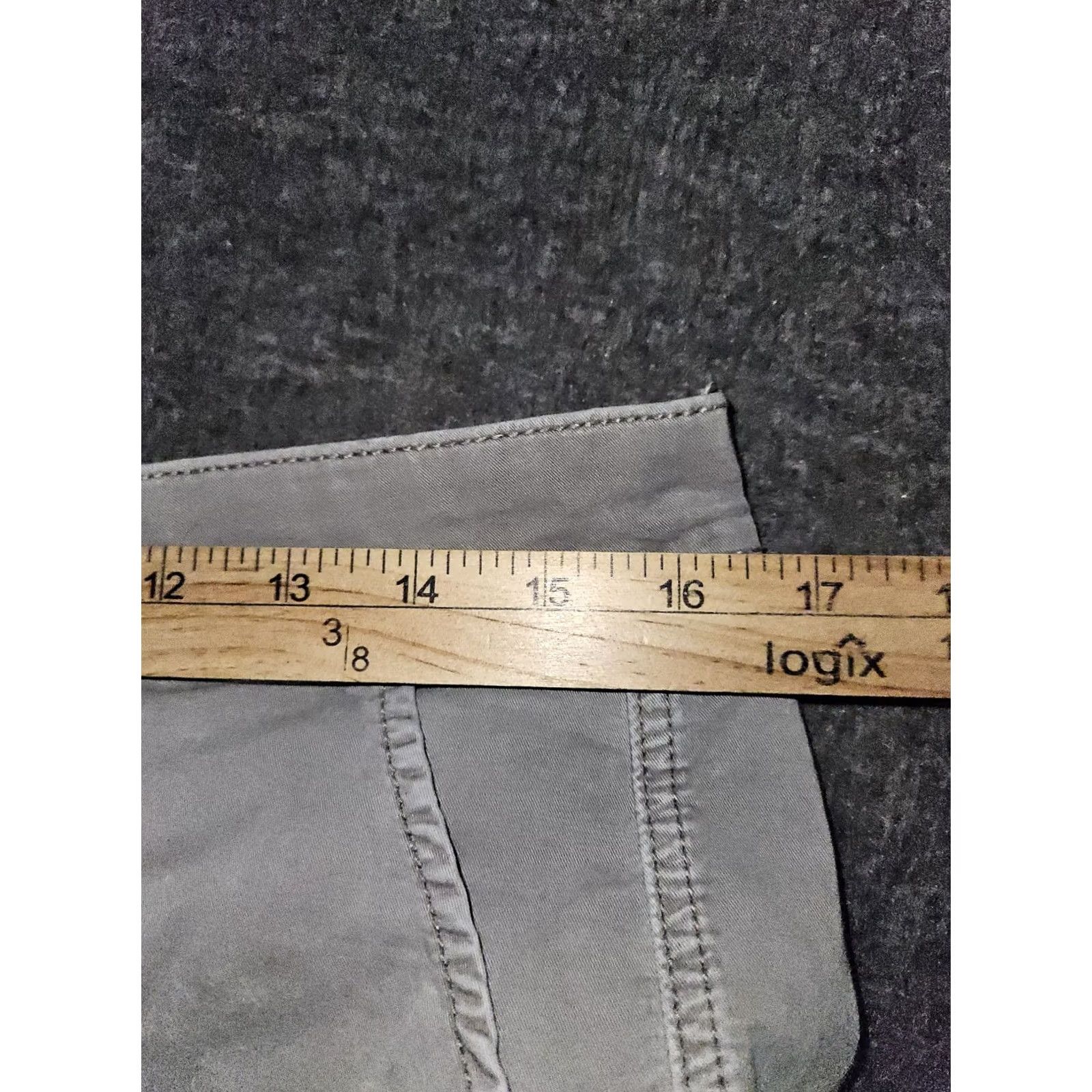 American Eagle Outfitters VINTAGE American Eagle Cropped Pant Women's 12 XL Gray Chino Mid Rise Frayed Hem Size 34" / US 12 / IT 48 - 4 Thumbnail