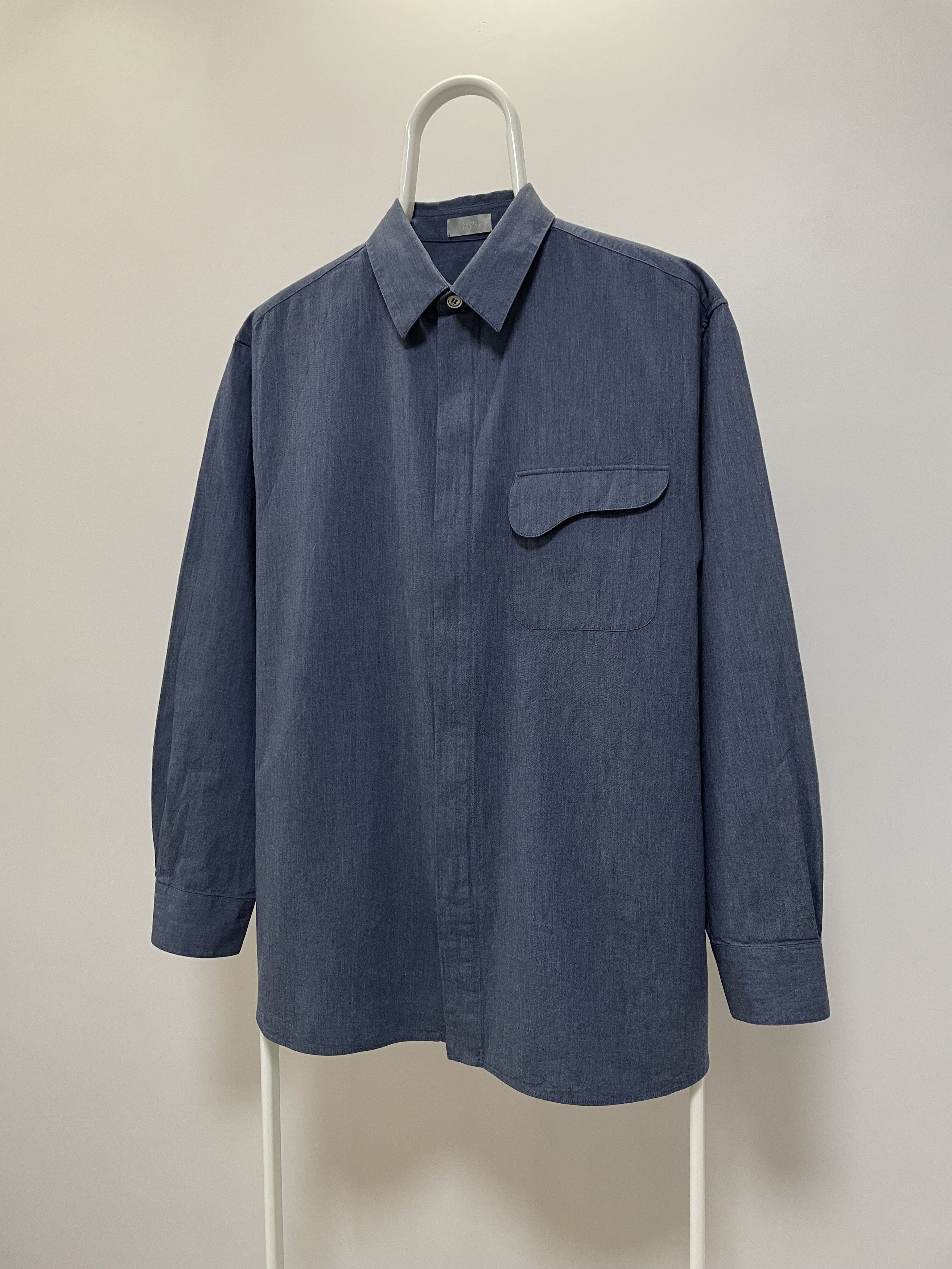 Dior DIOR Woven Shirt Zipped Button Up Saddle Pocket Overshirt Size US L / EU 52-54 / 3 - 6 Thumbnail