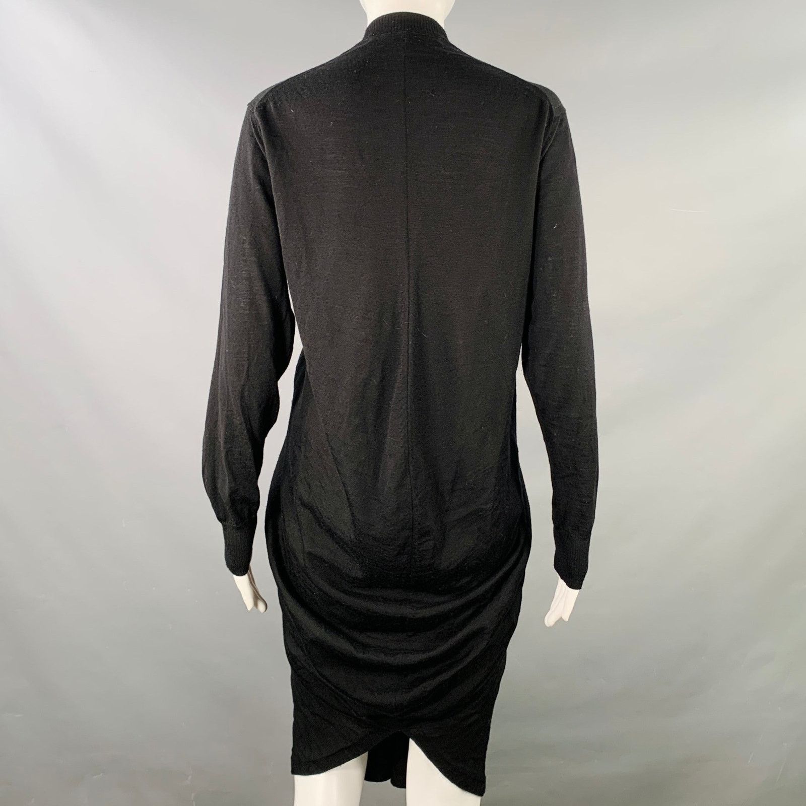 Junya Watanabe JUNYA WATANABE 2011 M Black Wool Long Placket Midi Dress Size M / US 6-8 / IT 42-44 - 4 Thumbnail