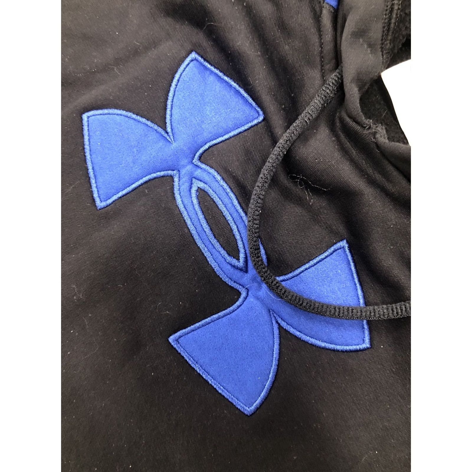Under Armour VINTAGE Under Armour Hoodie Men L Black Blue Logo Loose Fit Hooded Pullover Regular Storm Outdoor Running & Jogging Size US L / EU 52-54 / 3 - 6 Thumbnail