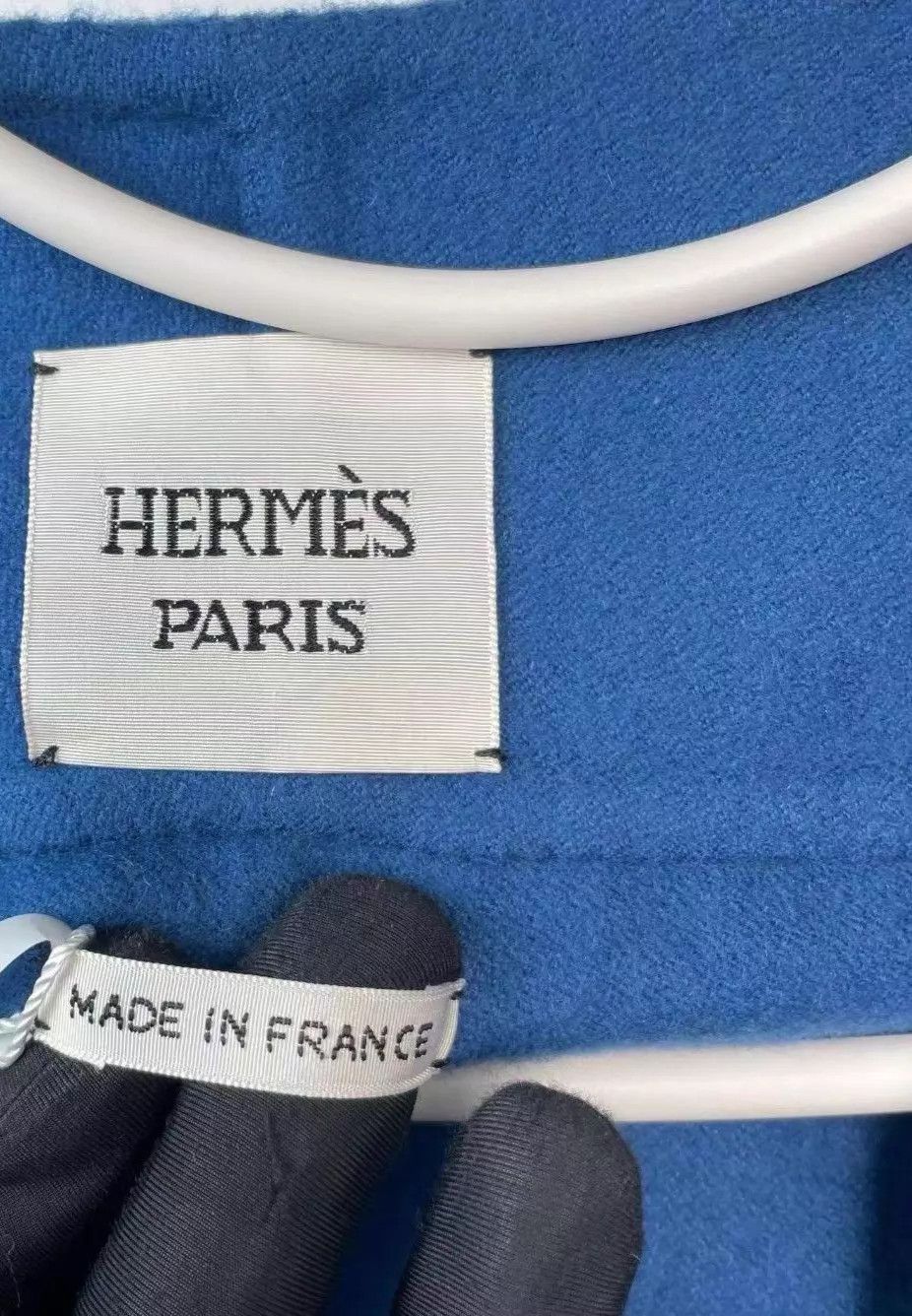 Hermes Hermes Chain Short Cashmere Coat 36 Sapphire Blue Lining Size XS / US 0-2 / IT 36-38 - 2 Thumbnail