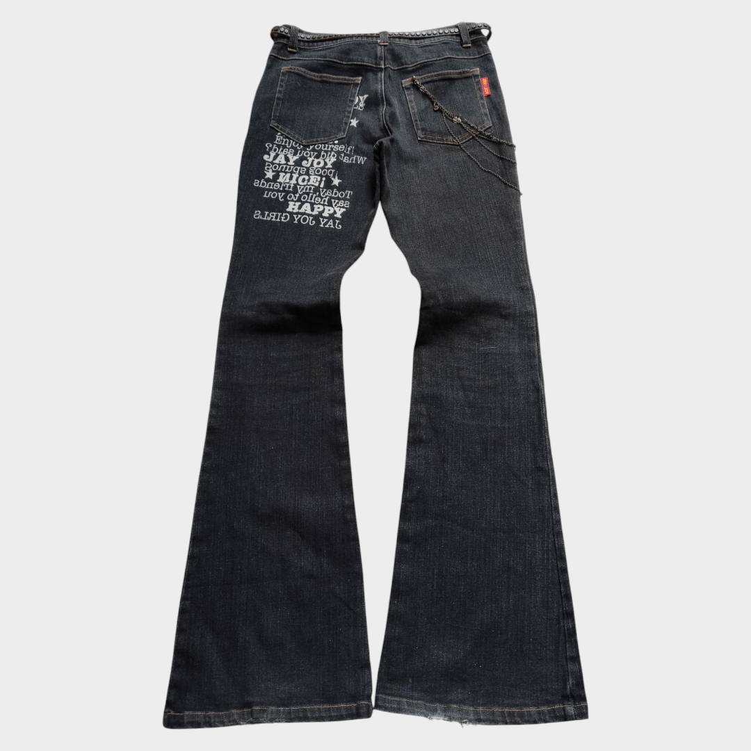 Hysteric Glamour × If Six Was Nine × Le Grande Bleu (L.G.B.) Jay joy Typewriter flared jeans Size US 28 / EU 44 - 2 Thumbnail