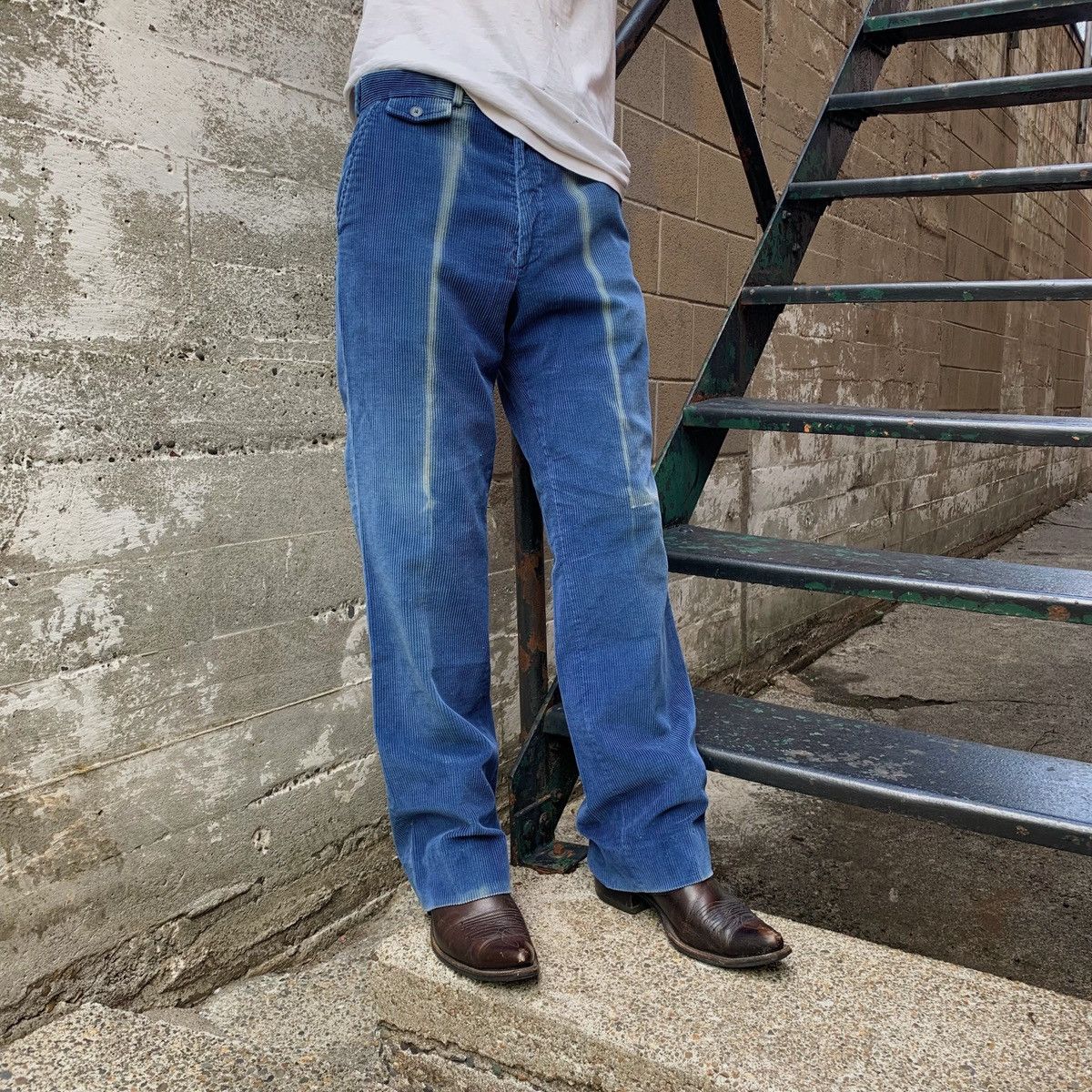 Vintage 1960s Sun Faded Bootcut Corduroy Pants ERD GRUNGE Size US 32 / EU 48 - 2 Thumbnail