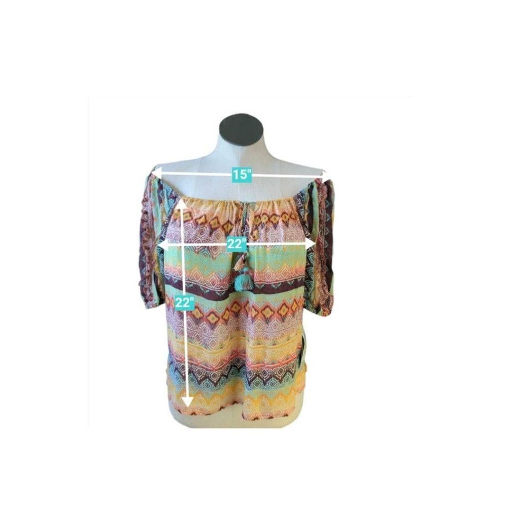 Other Democracy Women's M Off The Shoulder Top Southwestern Boho Size M / US 6-8 / IT 42-44 - 5 Thumbnail