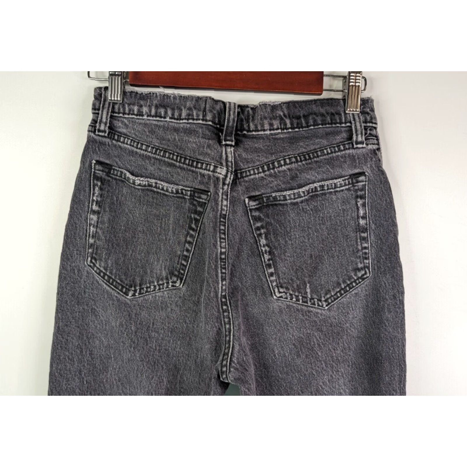 Abercrombie & Fitch Abercrombie & Fitch Jeans Women Distressed High Rise Dad - 27 Black Regular Denim Button Straight Size 27 4s Size 27" / US 4 / IT 40 - 7 Thumbnail