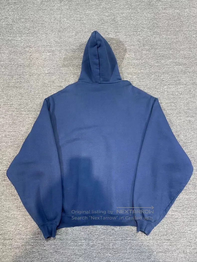 Balenciaga Balenciaga Blue Destroyed Marathon Hoodie Size US XS / EU 42 / 0 - 2 Thumbnail