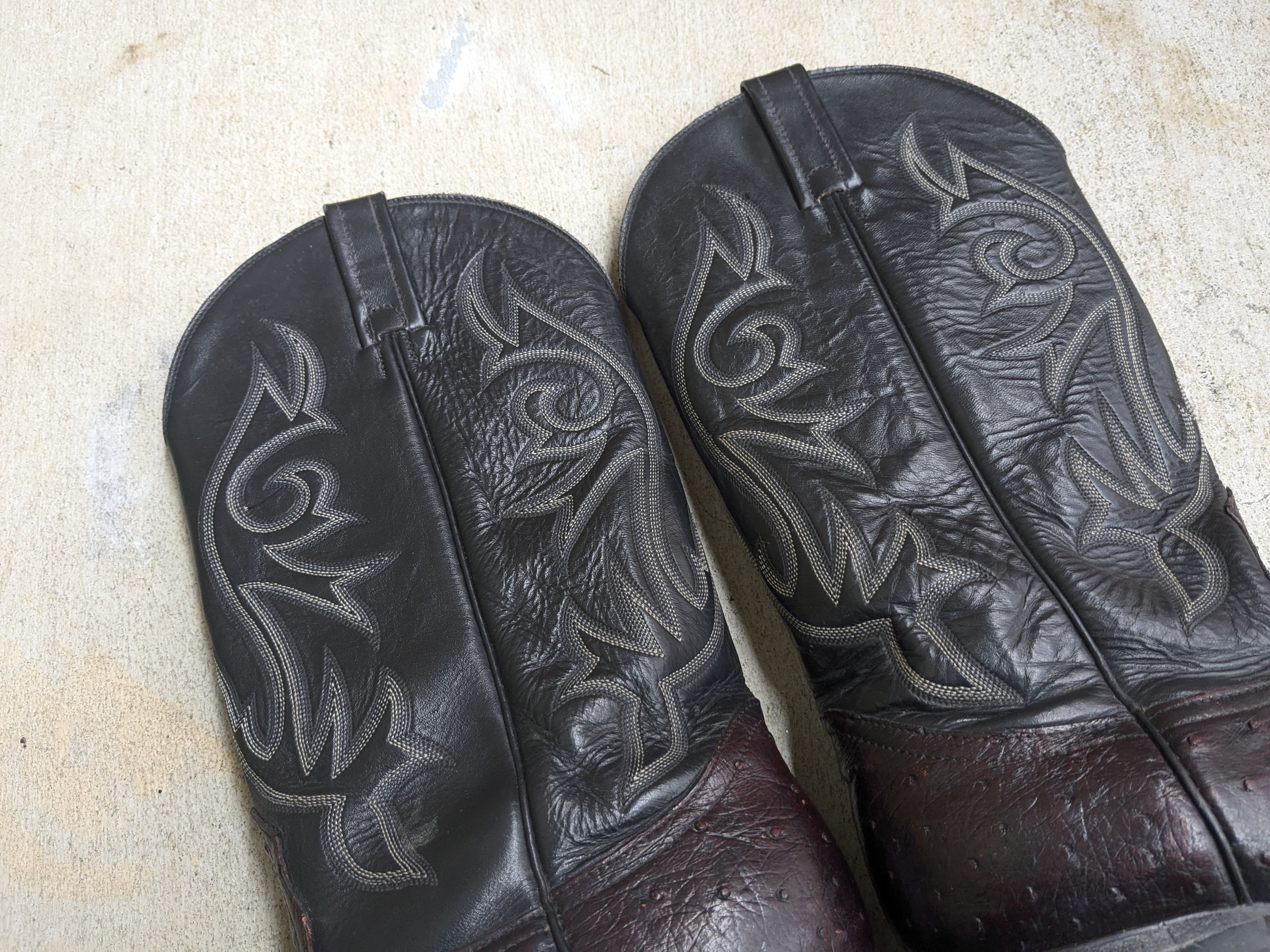 Nocona Cowboy Boots Ostrich Leather 8.5 Exotic Western