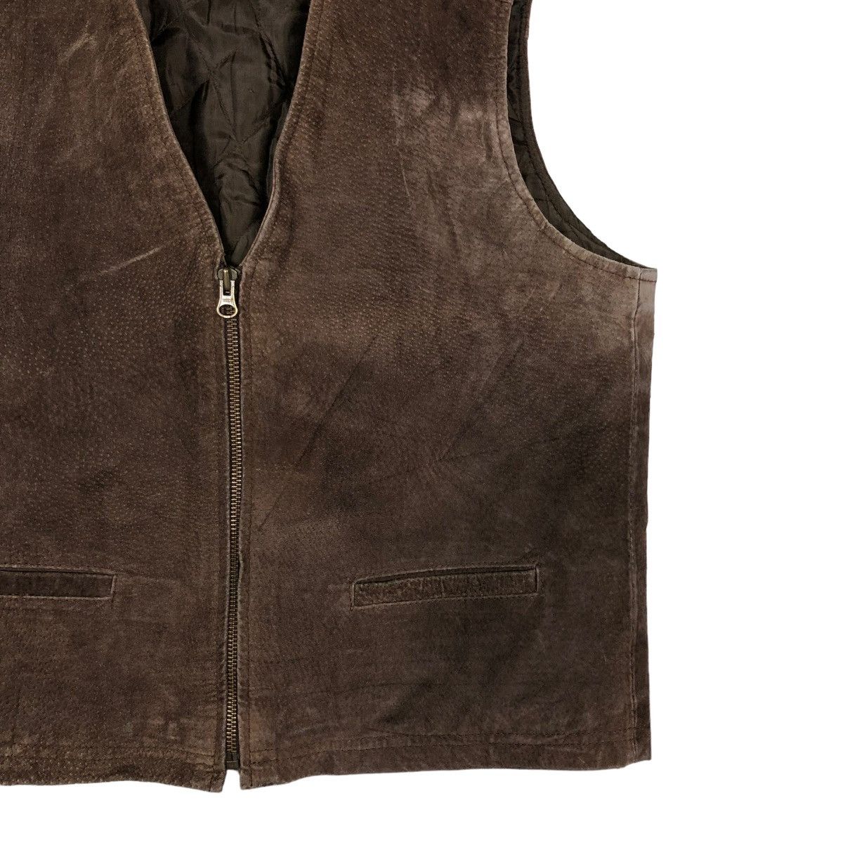Genuine Leather 🔥VINTAGE LEATHER VEST COWBOY WESTERN SUNVALLEY Size US L / EU 52-54 / 3 - 5 Thumbnail