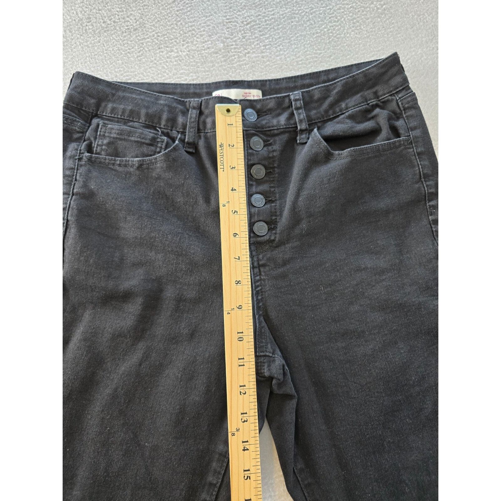 Other So Jeans Womens 15 Black Stretch Hish Rise Skinny Regular Size 32" / US 10 / IT 46 - 5 Thumbnail