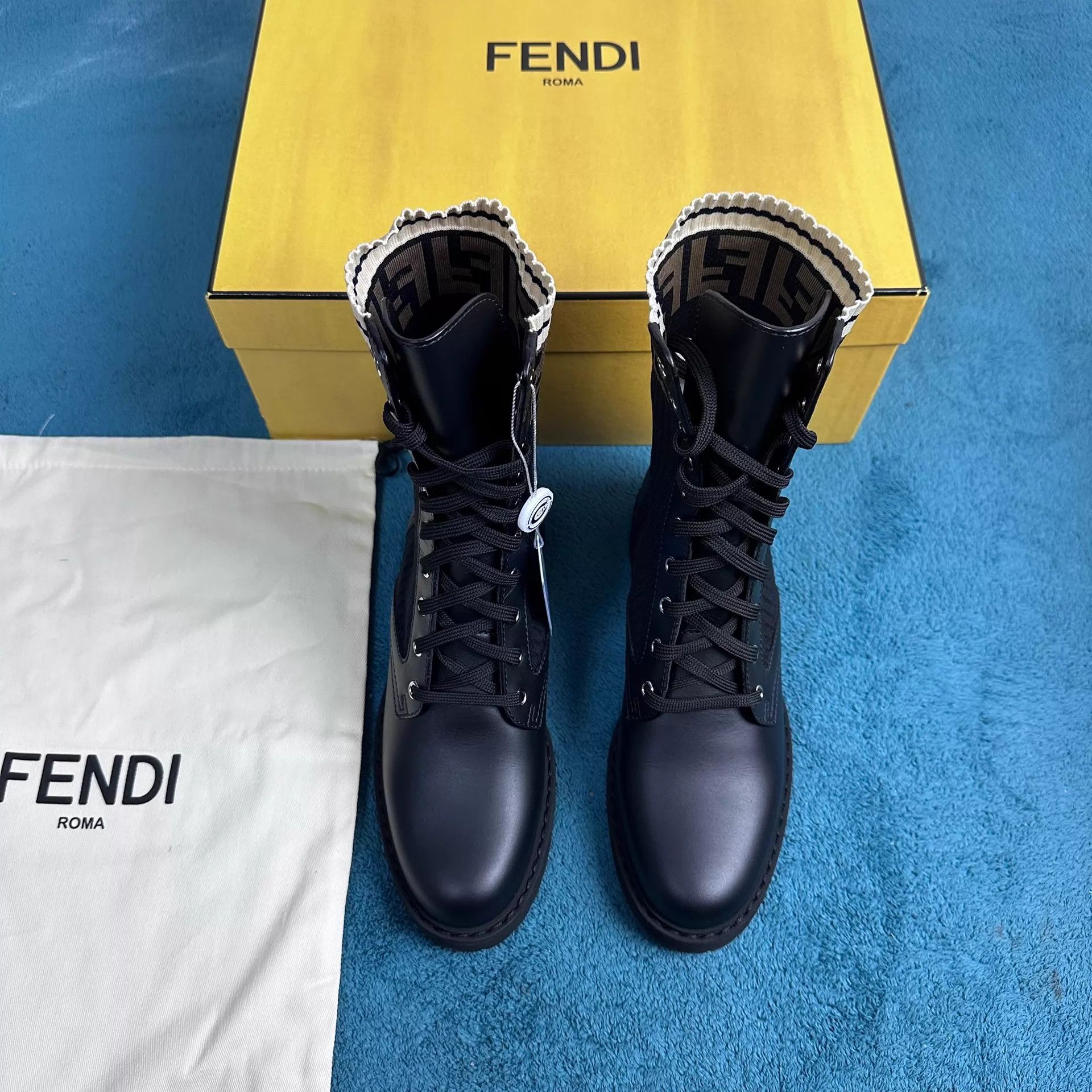 Fendi Fendi Rockoko Black Martin Boots 39 Size US 8.5 / IT 38.5 - 1 Thumbnail