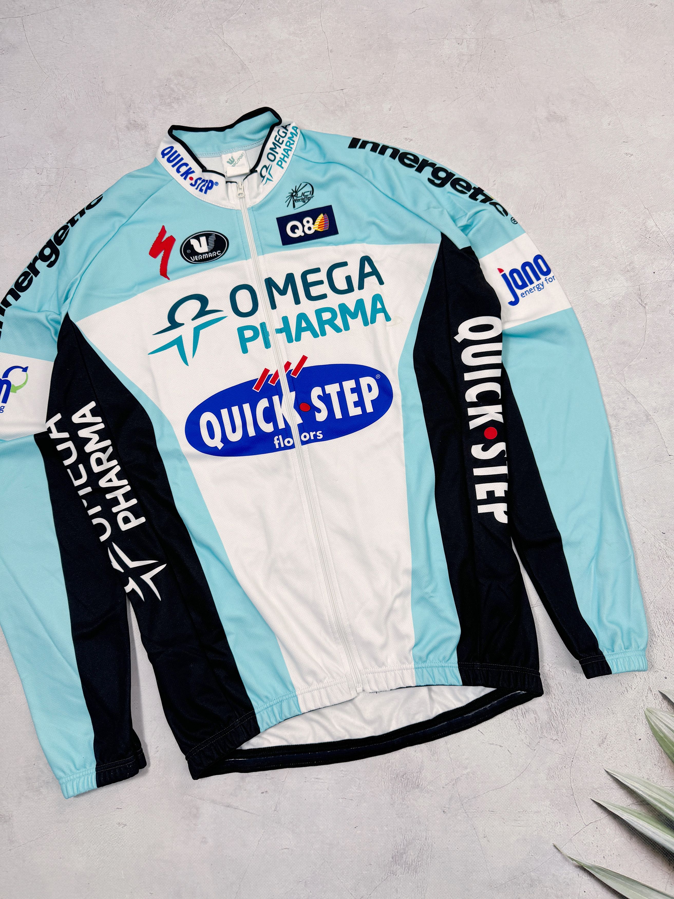 Vintage Vintage Vermarc Omega Pharma Warm Cycling Jersey Quick Step Size US M / EU 48-50 / 2 - 3 Thumbnail