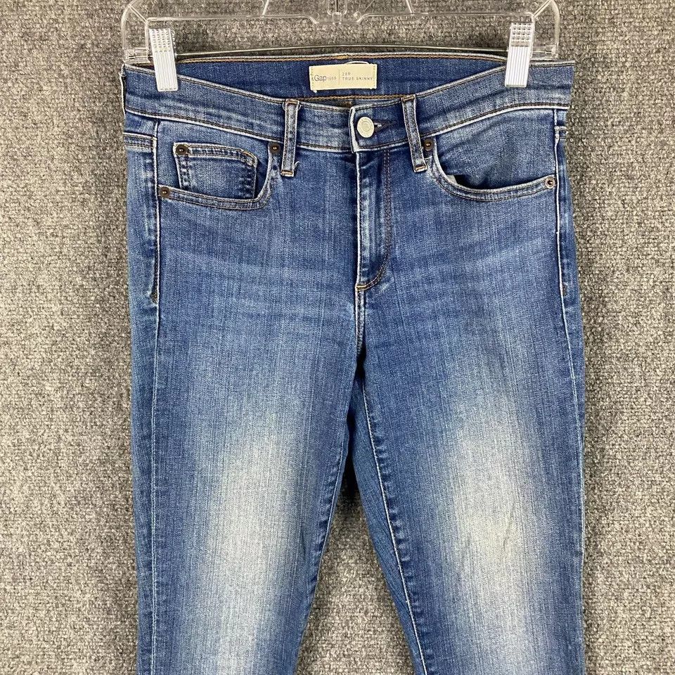 Gap Gap 1969 Jeans Women's 28R True Skinny Medium Wash Stretch Size 28" / US 6 / IT 42 - 2 Thumbnail