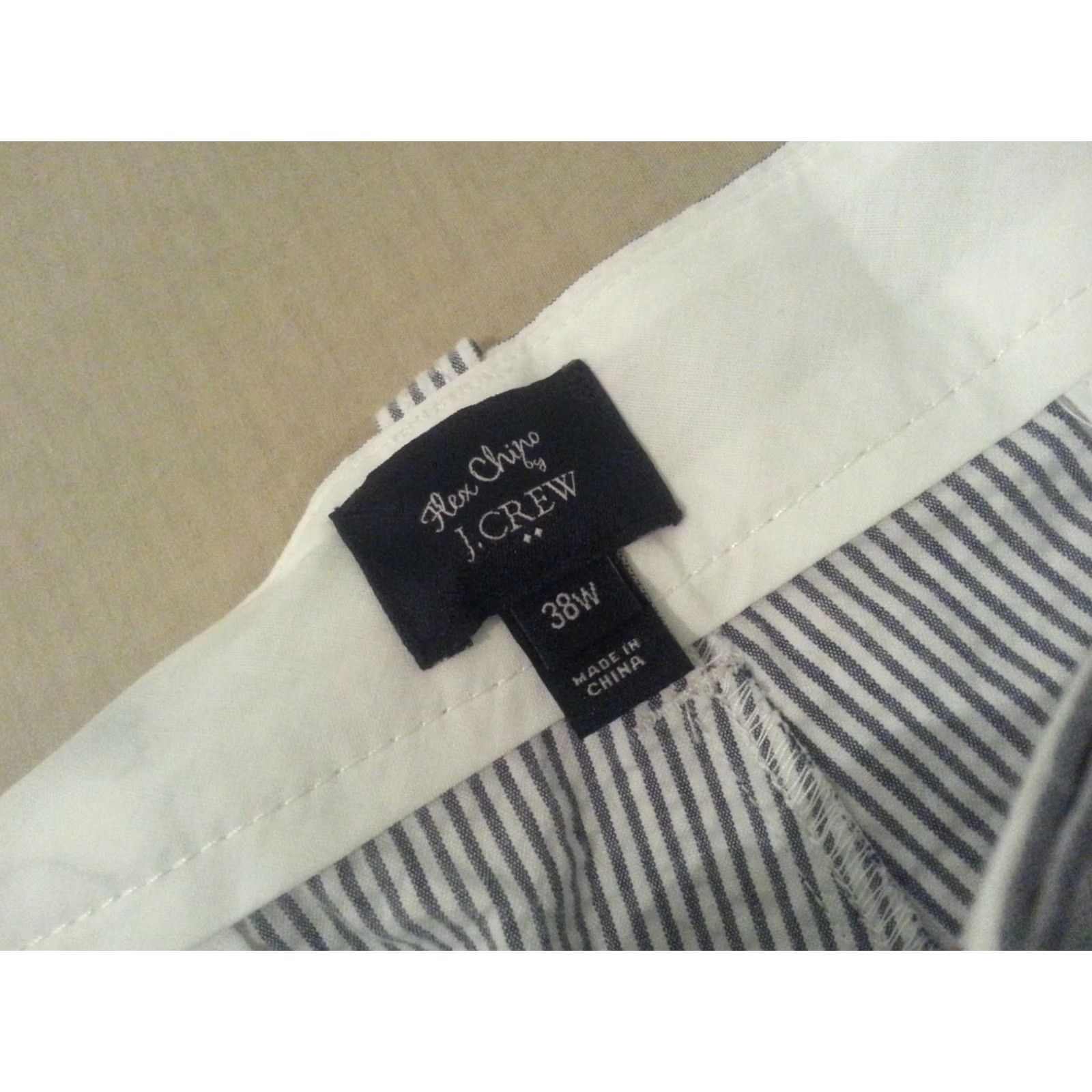 J.Crew J. Crew Mens Shorts Gray Striped Khaki Cotton 38 Size US 38 / EU 54 - 3 Thumbnail
