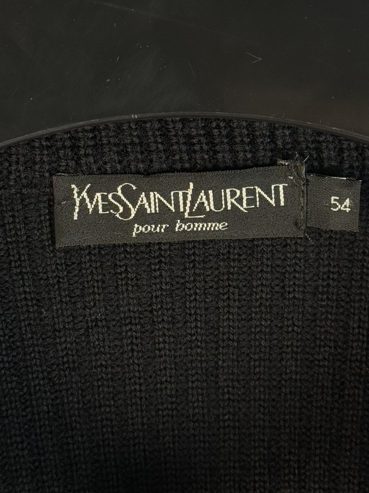 Yves Saint Laurent Black YSL Sweater Zip Knit Heavy Vintage Quarter Zip 90s Size US L / EU 52-54 / 3 - 6 Thumbnail