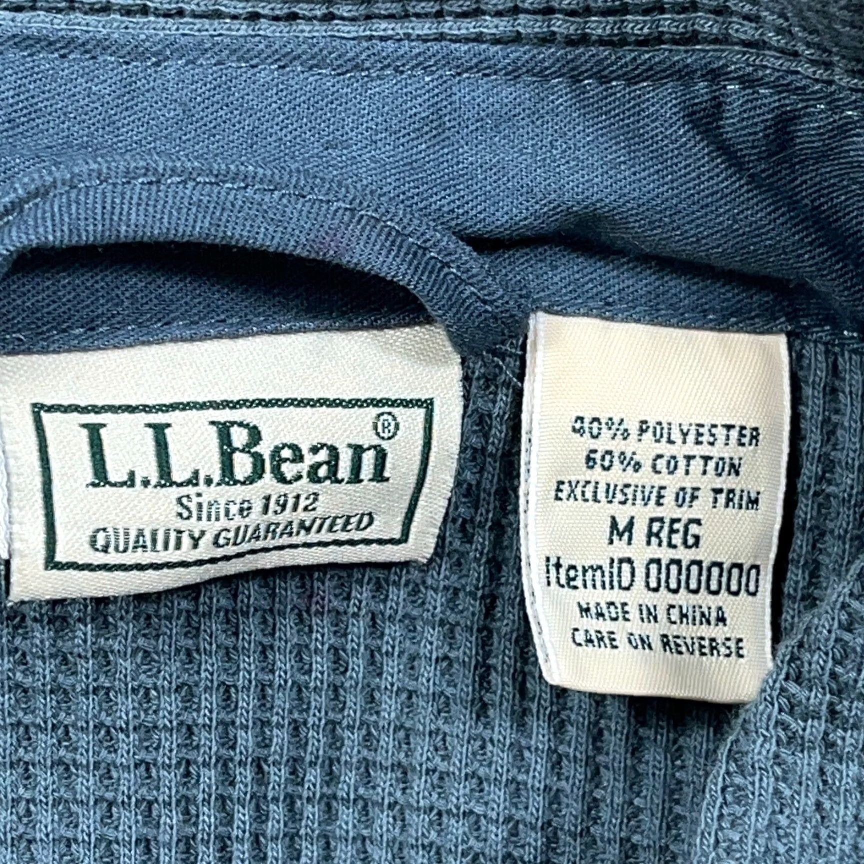 Vintage LL Bean Shacket Men Medium Blue Thermal Waffle Knit Shirt Jacket Button Up Size US M / EU 48-50 / 2 - 3 Thumbnail