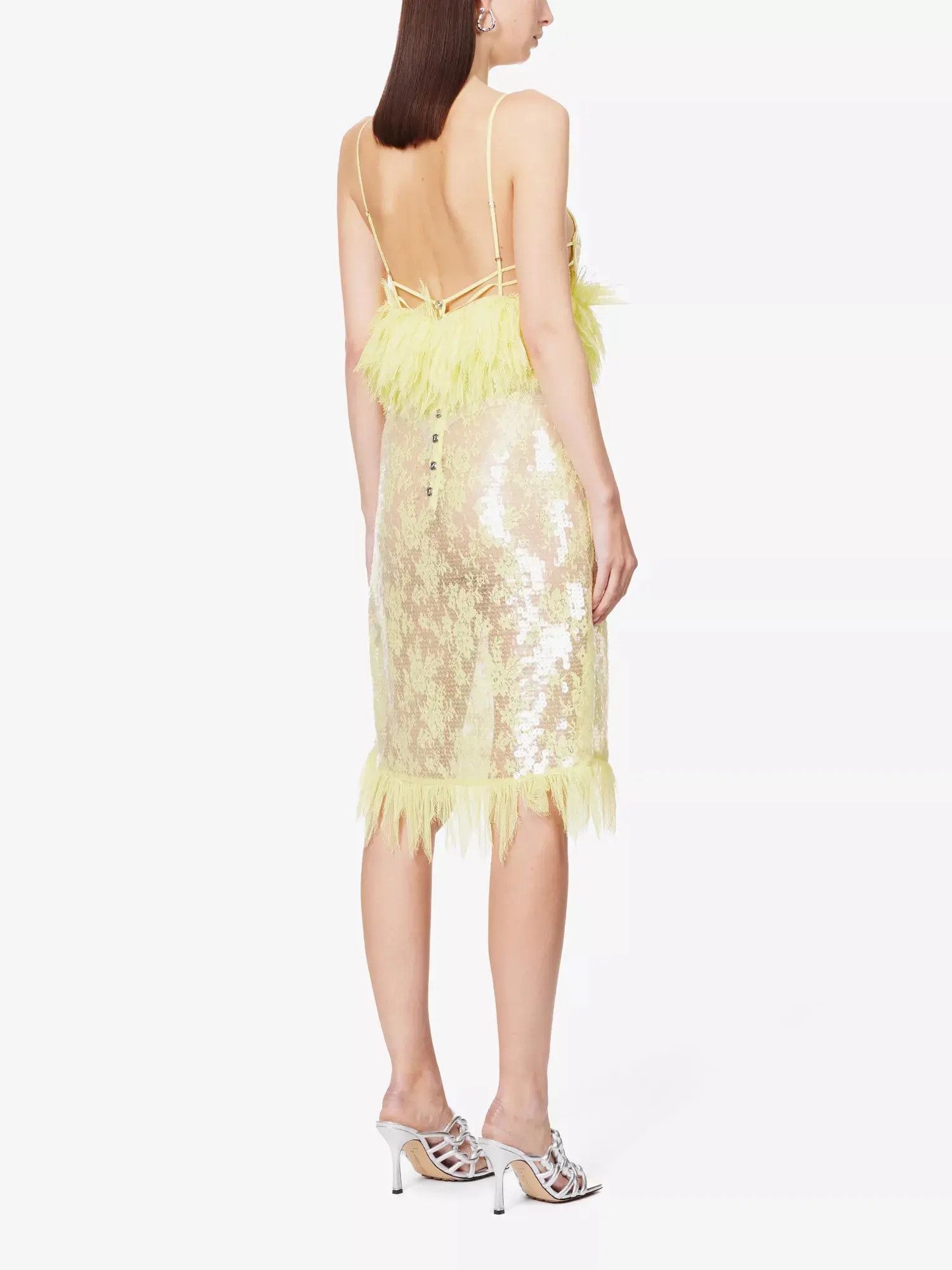 Bottega Veneta o1n1vont0325 Cotton Floral Triangle Lace And Sequins Dress Size XS / US 0-2 / IT 36-38 - 4 Thumbnail