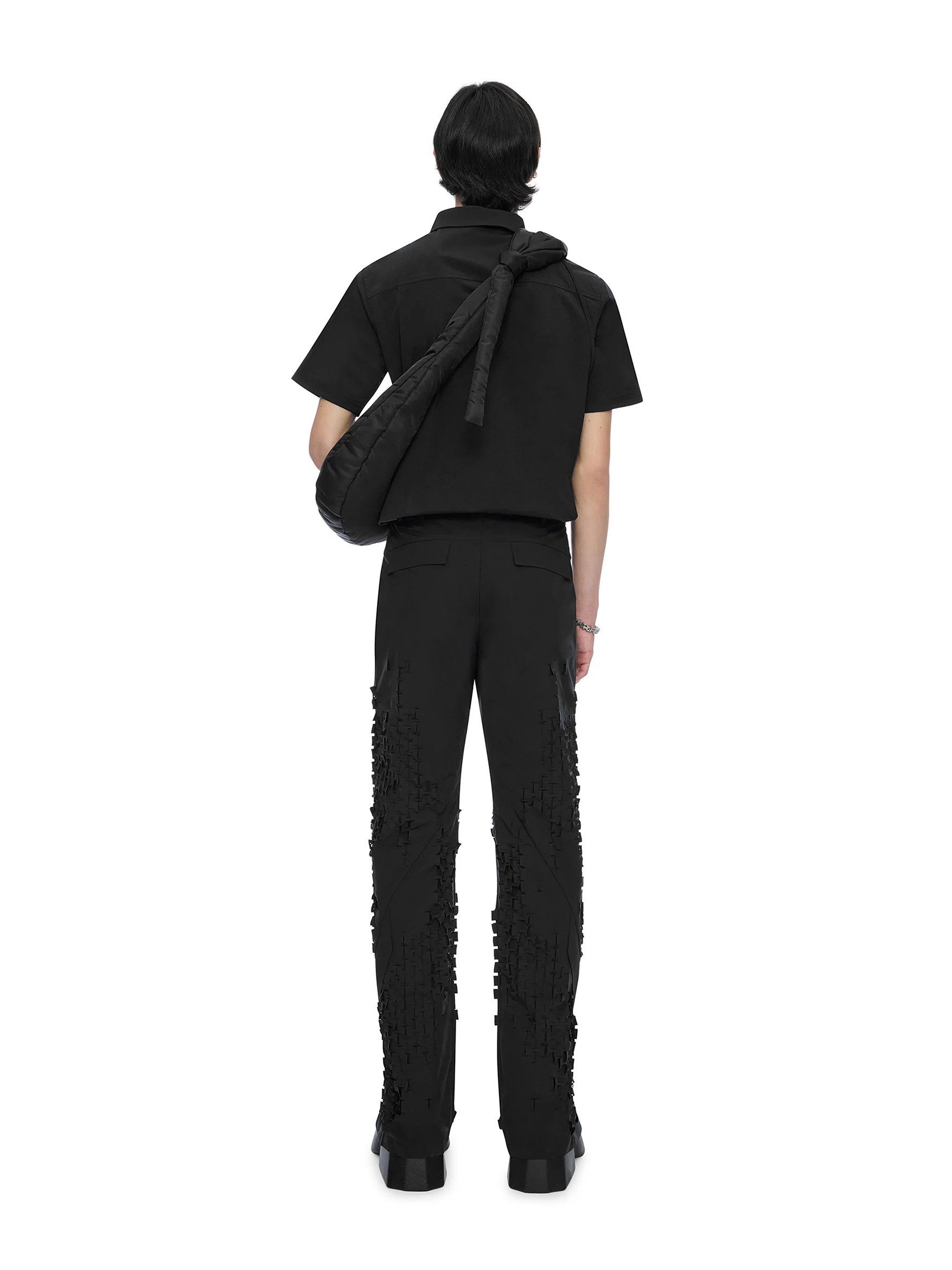 Heliot Emil PRESS24 MORPHOGENS LASERCUT-PATTERN TECHNICAL TROUSERS BLACK Size US 32 / EU 48 - 3 Thumbnail