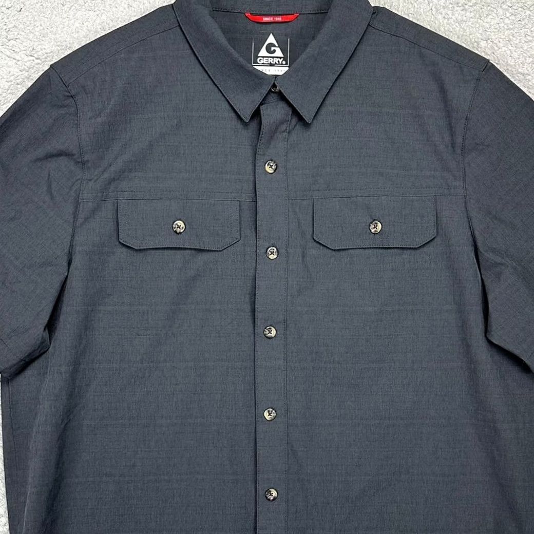 Vintage Gerry Shirt Adult Large Grey Button Up Stretch Short Sleeve Flap Pockets Mens Size US L / EU 52-54 / 3 - 2 Thumbnail