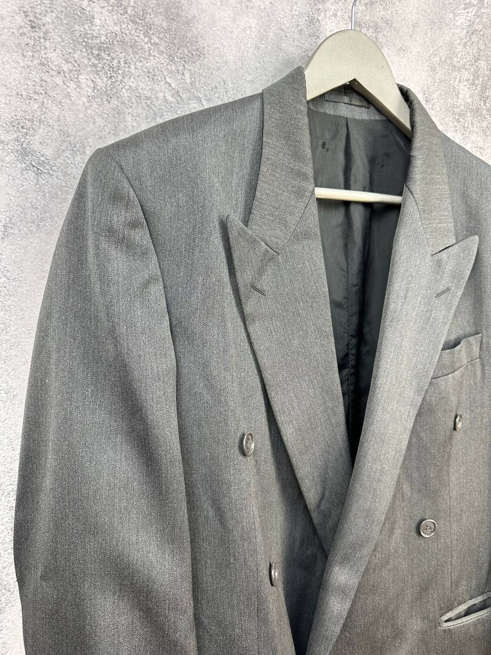 Yves Saint Laurent Yves Saint Laurent Pour Homme VTG Gray Double-Breasted Suit Size 48R - 5 Thumbnail