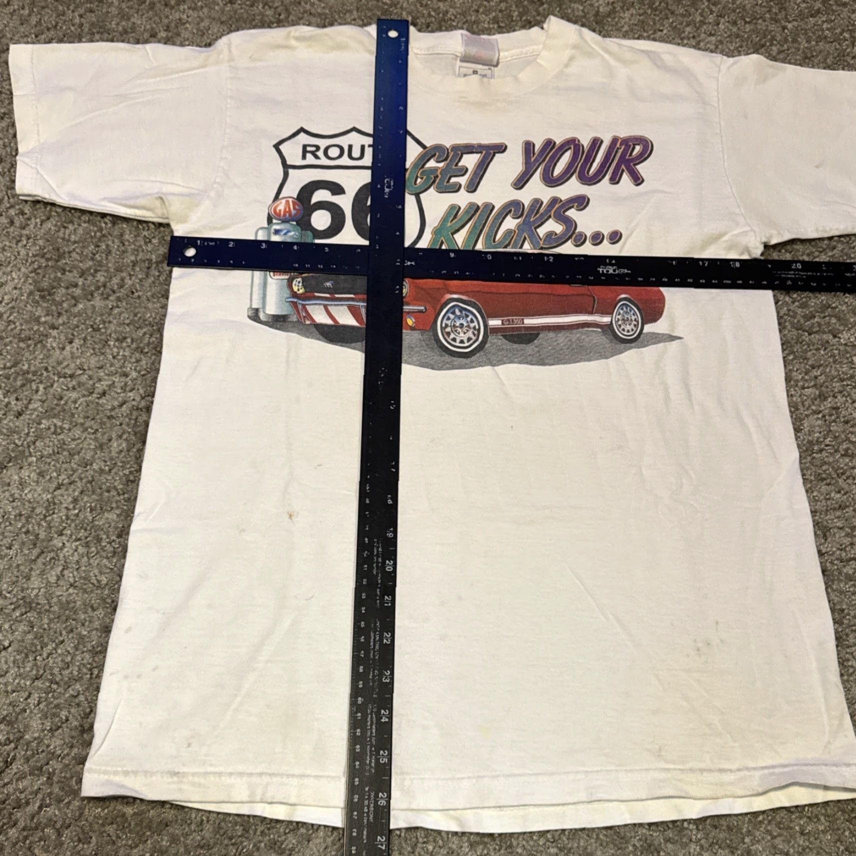 Fruit Of The Loom VINTAGE Route 66 Arizona Mustang GT White T-Shirt M Mens 90s Fruit of the Loom Size US M / EU 48-50 / 2 - 6 Thumbnail