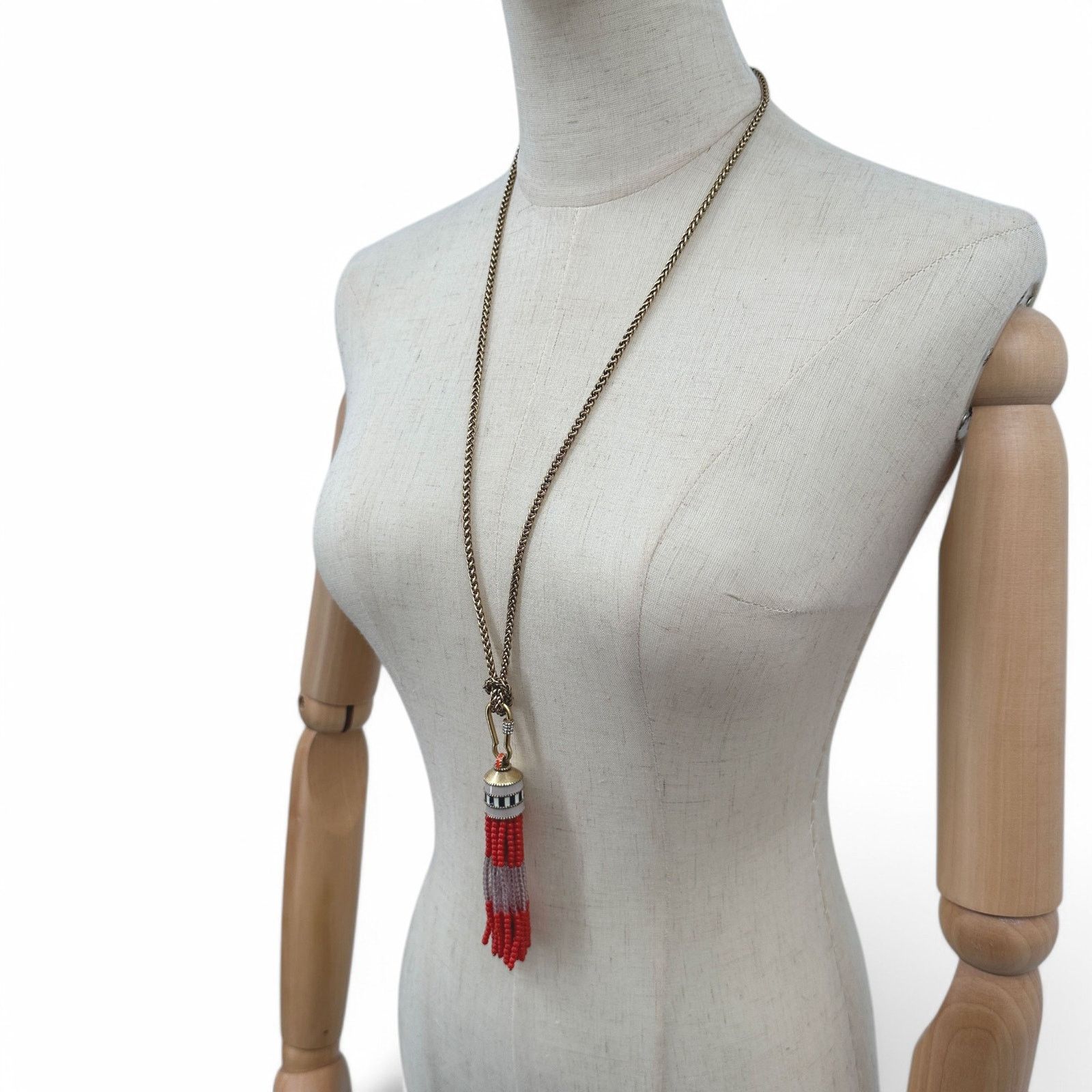 Other Stella and Dot Retired Brio Necklace Coral Red Beaded Tassel Size ONE SIZE - 7 Thumbnail